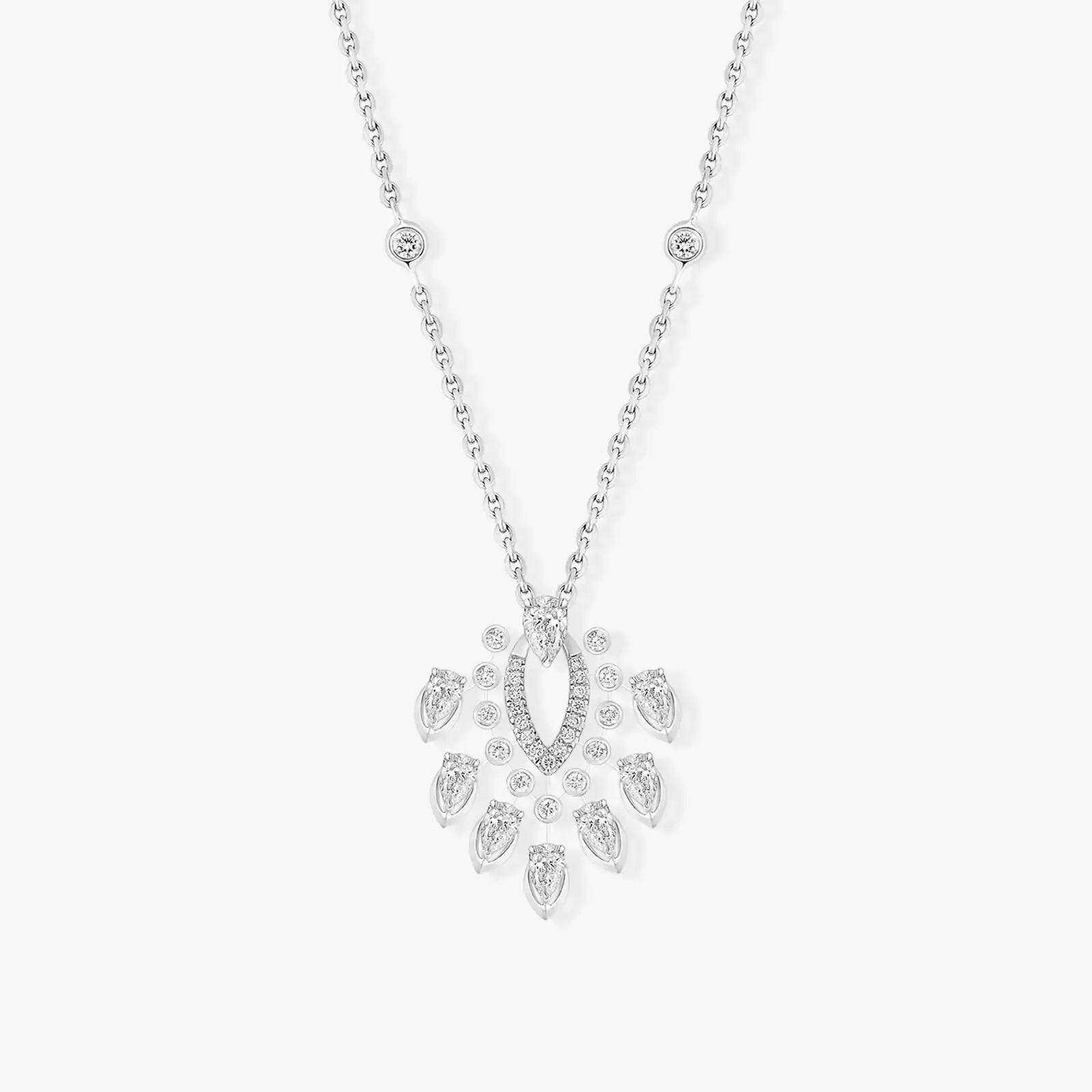 Necklace For Her White Gold Diamond Pendant Desert Bloom 07359-WG