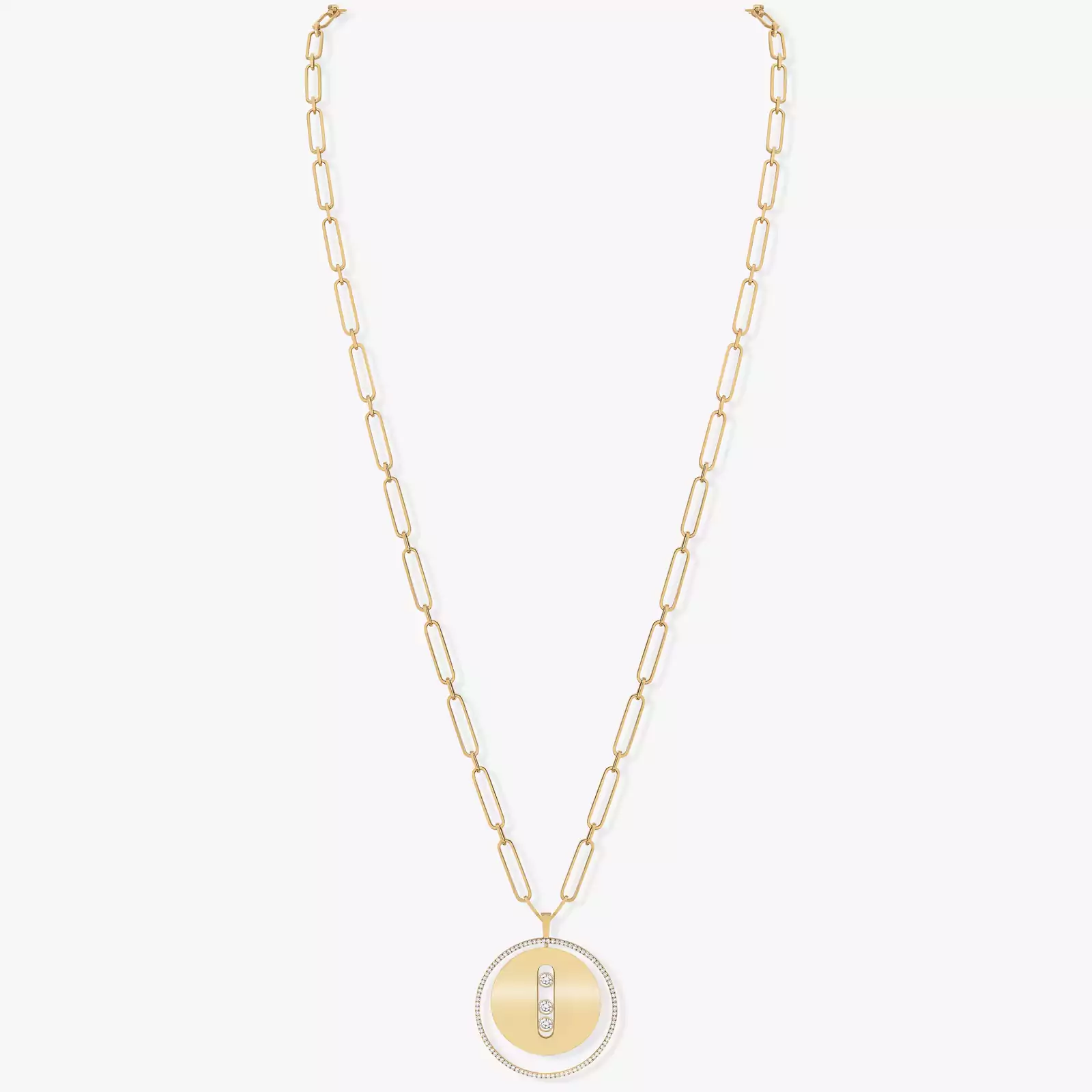 Lucky Move Long Necklace LM Yellow Gold For Her Diamond Necklace 10126-YG