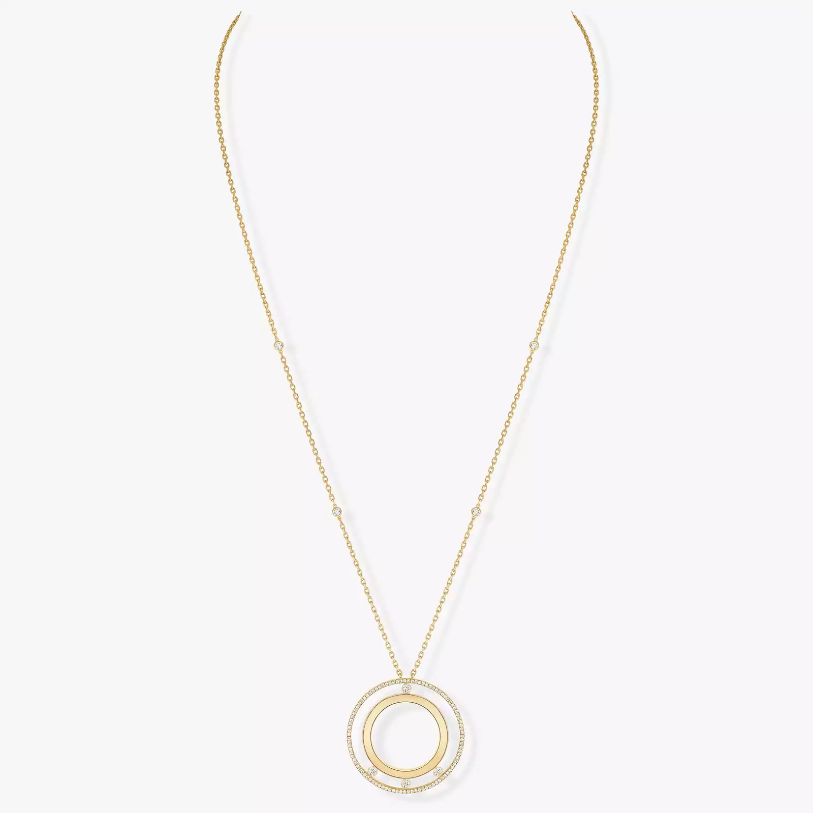 Lange Move Romane Halskette Yellow Gold For Her Diamond Necklace 11169-YG