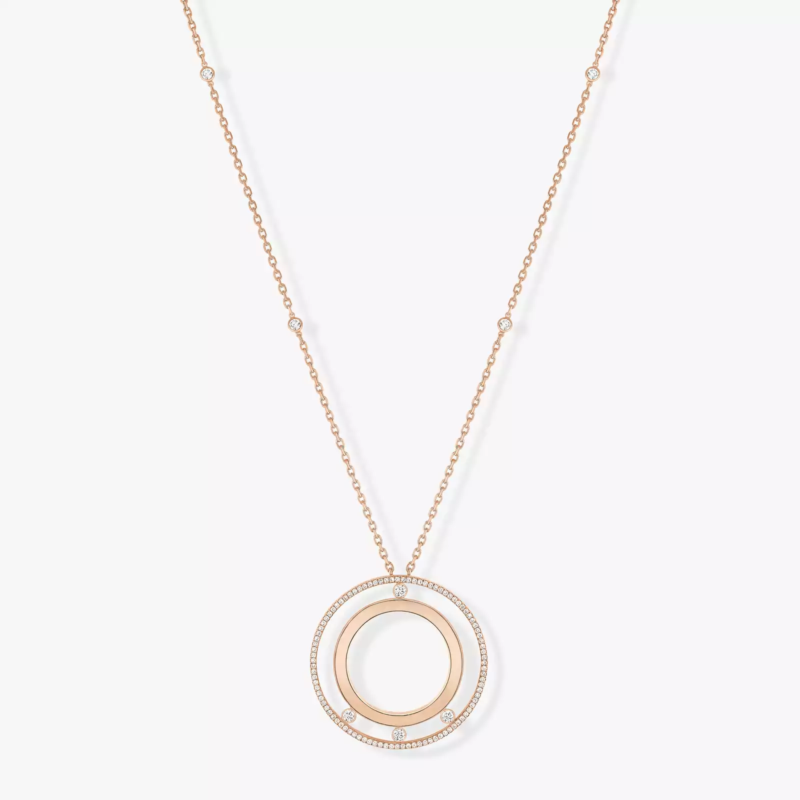 Move Romane Long Necklace Pink Gold For Her Diamond Necklace 11169-PG