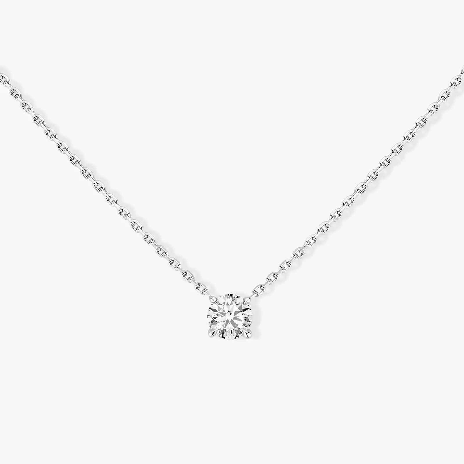 Brilliant-Cut Solitaire 0.25ct G/VS White Gold For Her Diamond Necklace 08647-WG