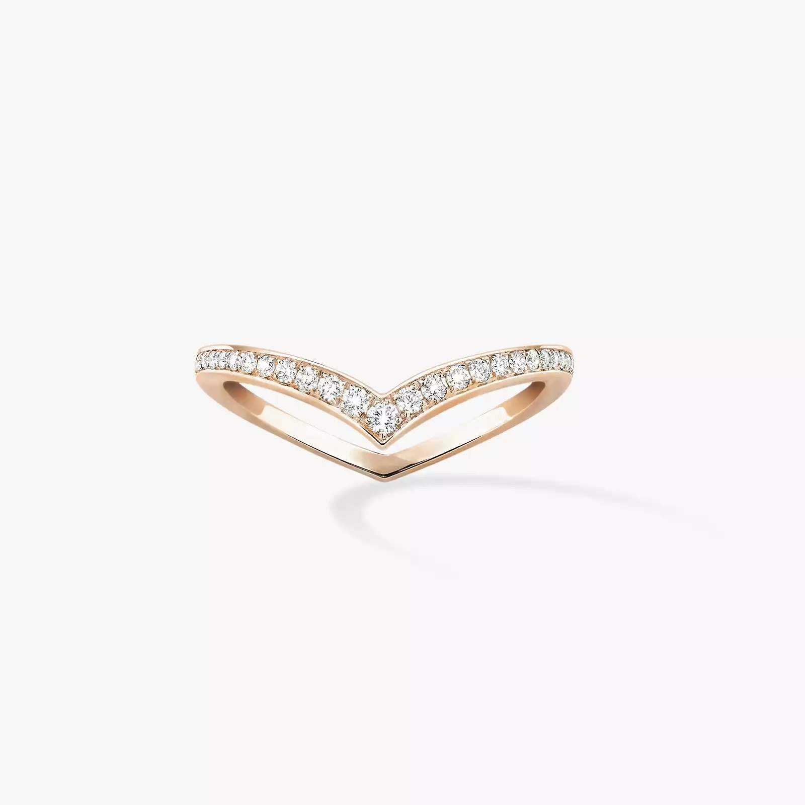 Fiery Diamond Pavé Wedding Ring Pink Gold For Her Diamond Ring 12088-PG