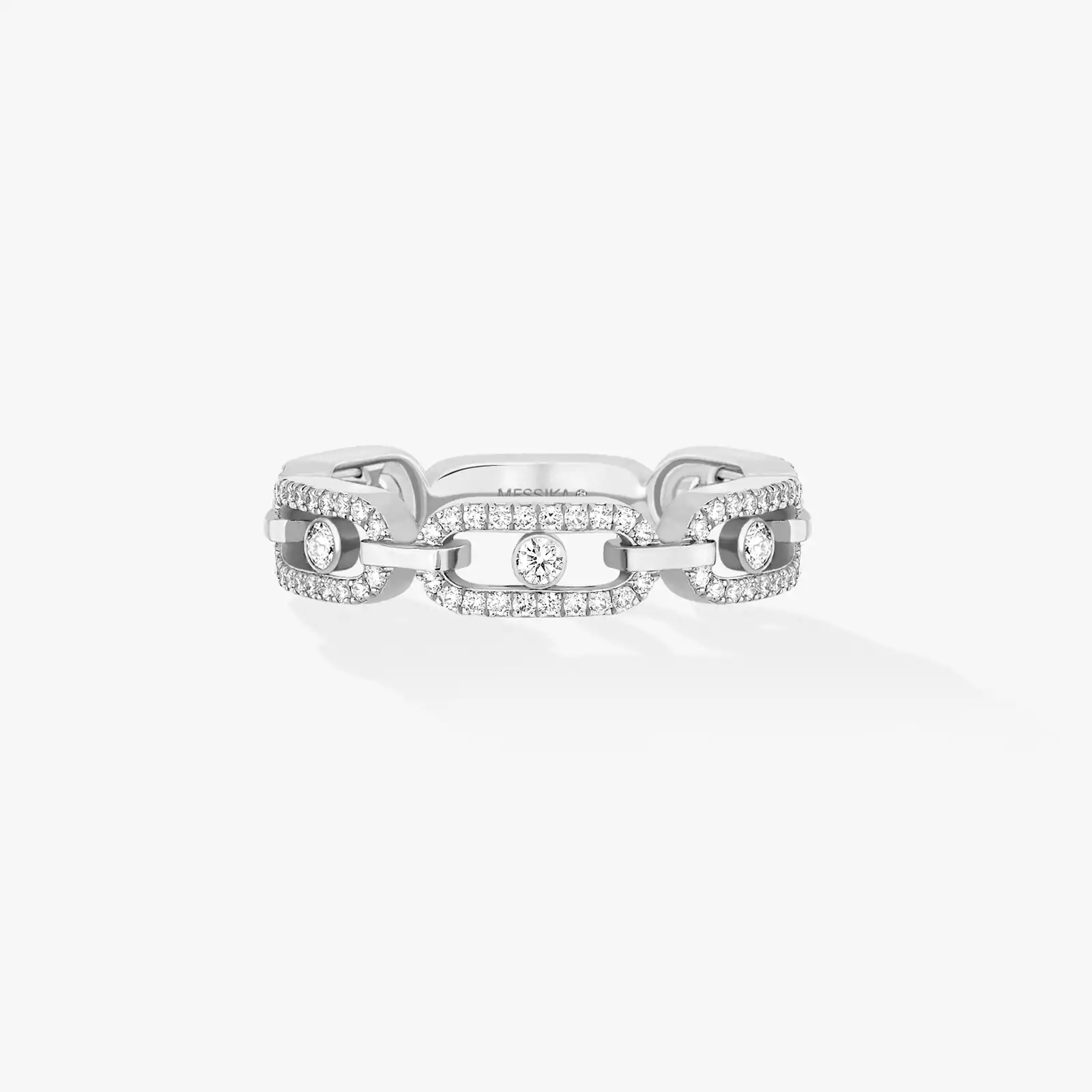 Move Link Multi mit Diamanten ausgefasst Für sie Diamant Ring Weißgold 12012-WG