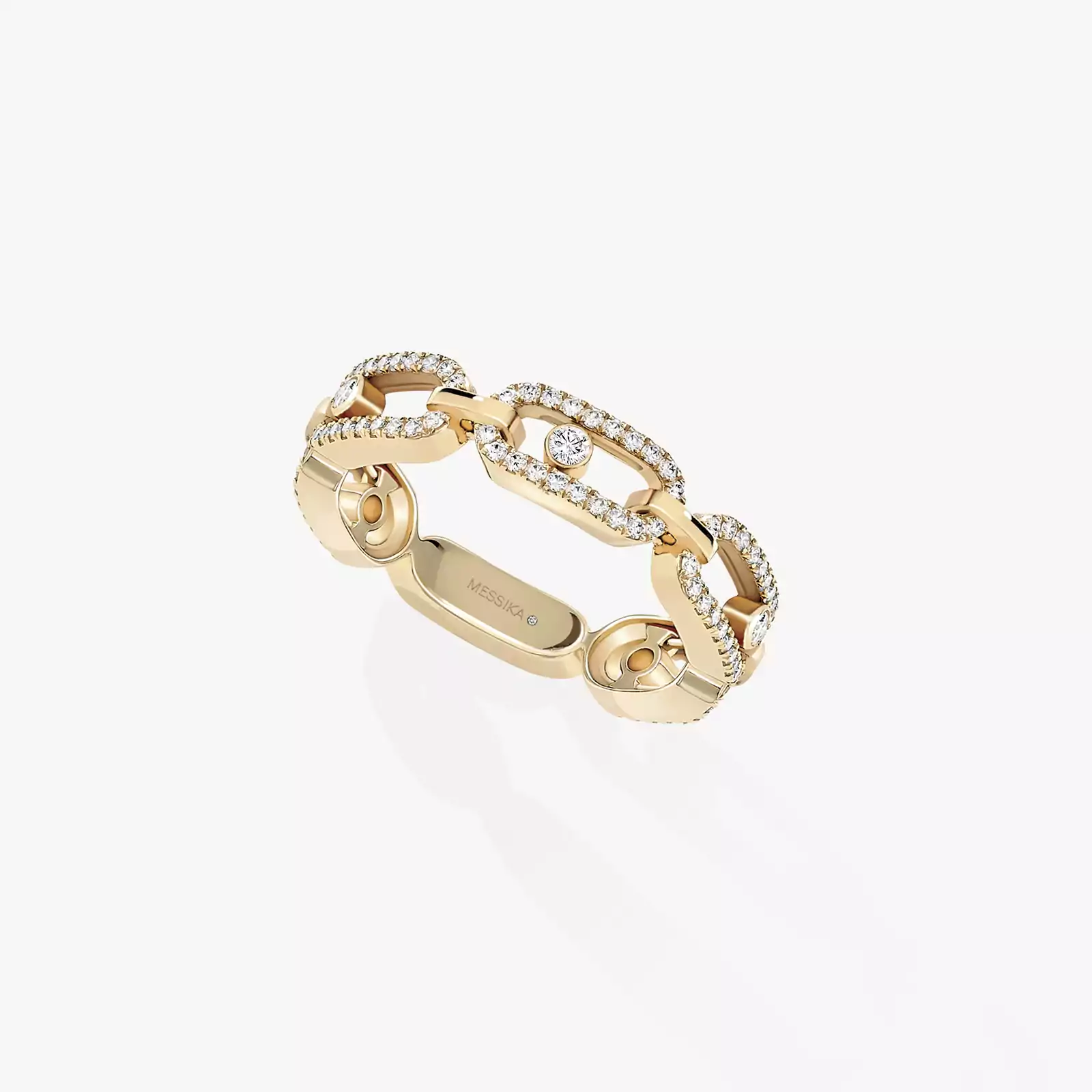 Move Link Multi mit Diamanten ausgefasst Für sie Diamant Ring Gelbgold 12012-YG