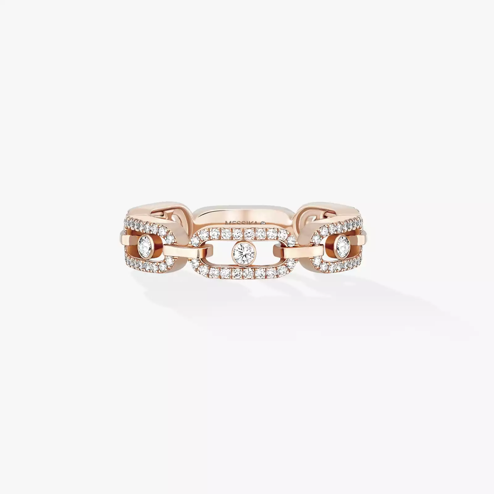 Кольцо Для нее Розовое золото Бриллиантами Кольцо Move Link Multi Pavée 12012-PG