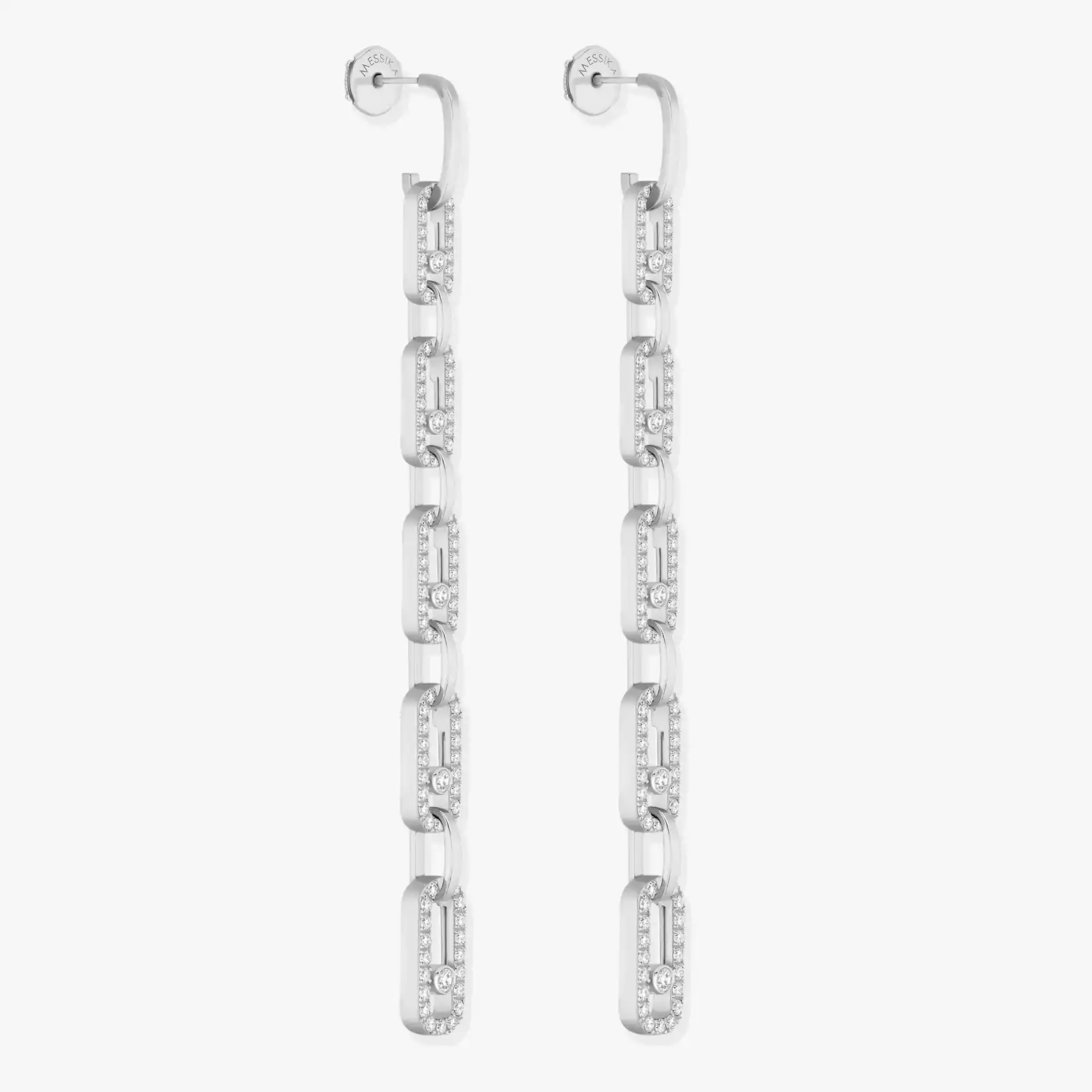 Move Link Multi Pendant Earrings White Gold For Her Diamond Earrings 12011-WG
