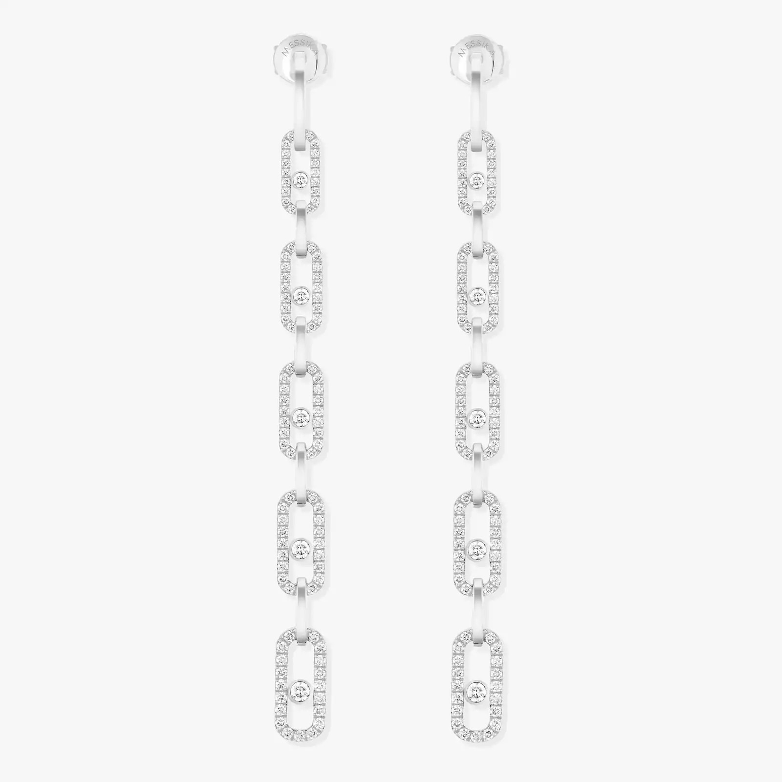 Move Link Multi Pendant Earrings White Gold For Her Diamond Earrings 12011-WG