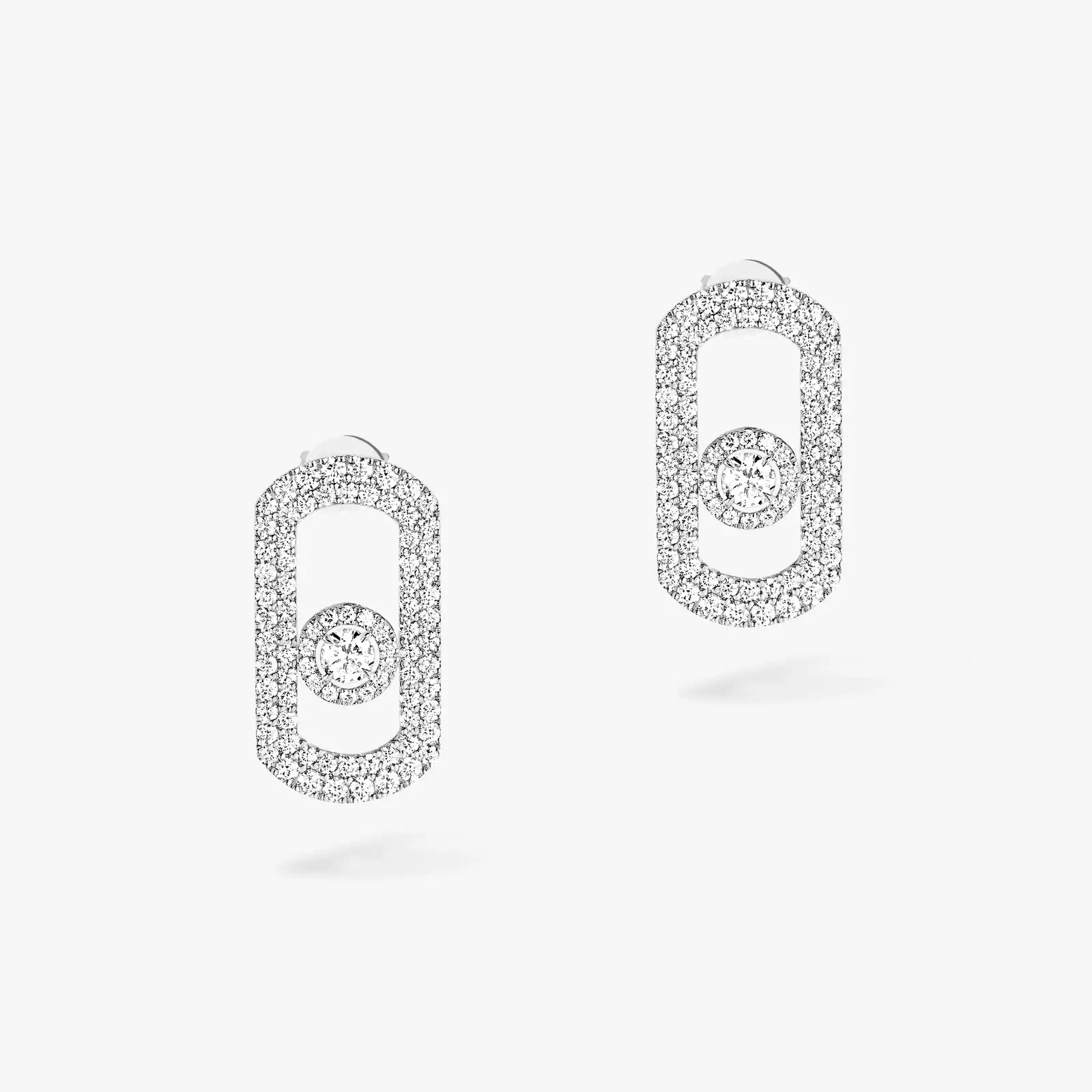 Boucles d'oreilles Femme Or Blanc Diamant So Move Pavées 12931-WG