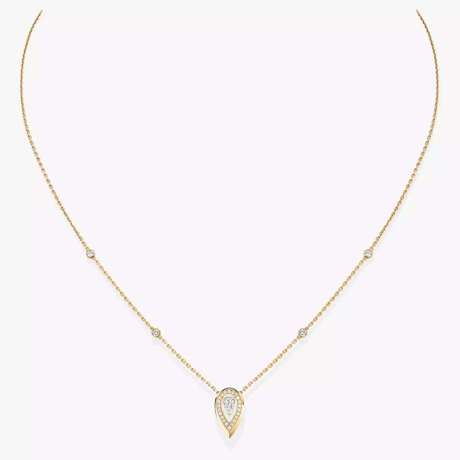 Fiery 0.10ct Yellow Gold For Her Diamond Necklace 12611-YG