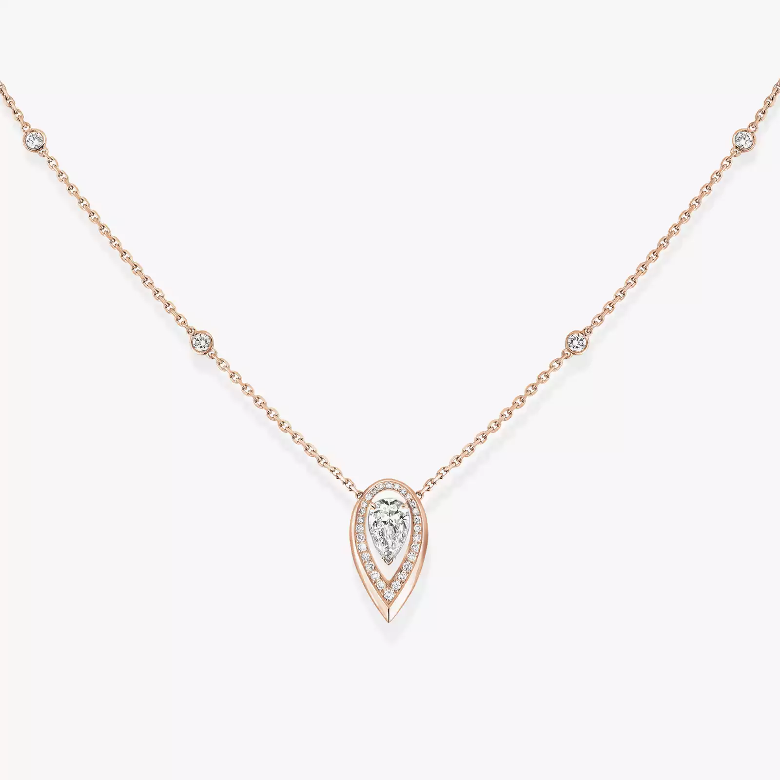 Fiery 0.25ct Pink Gold For Her Diamond Necklace 13239-PG