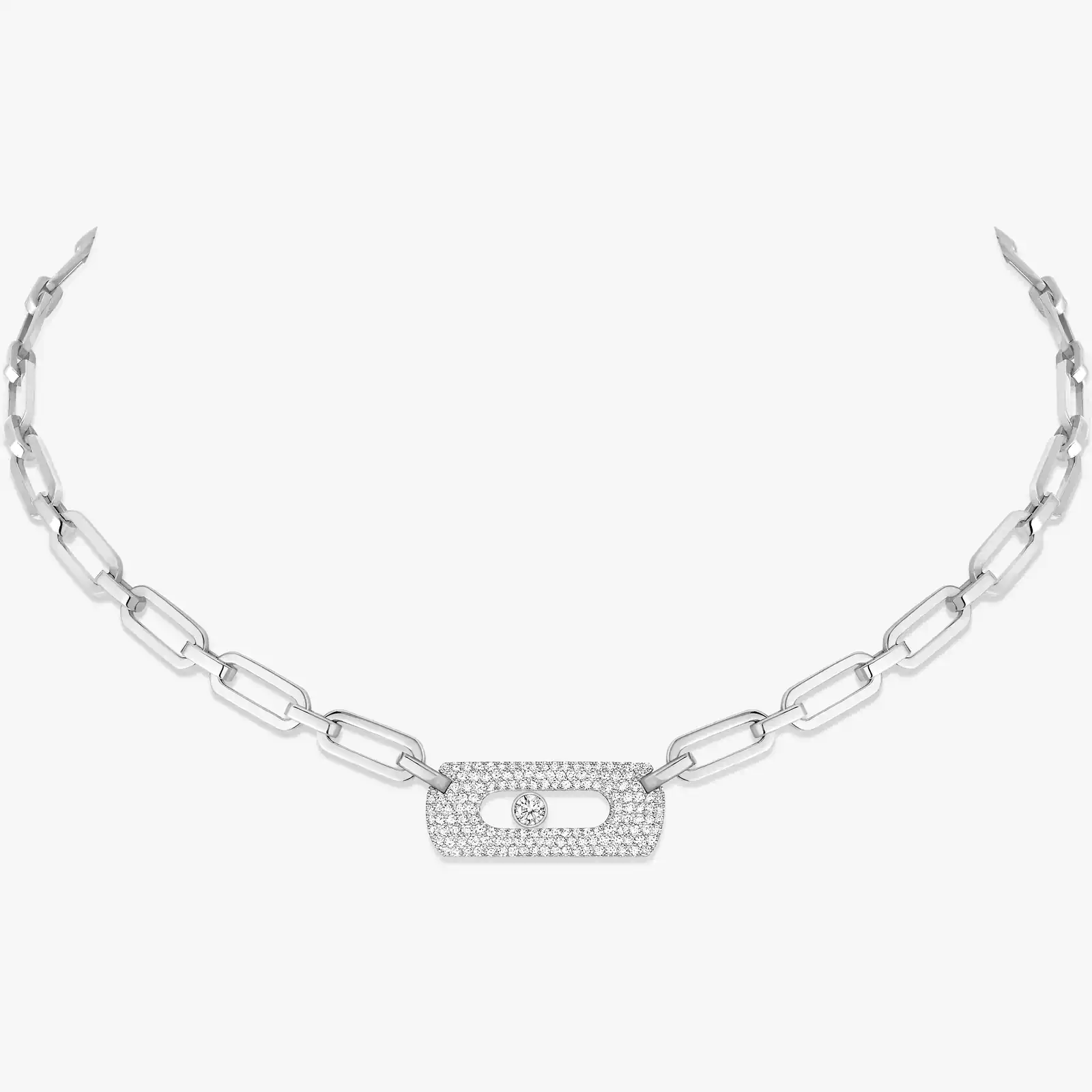 Move Link Halskette Für sie Diamant Kette Weißgold 12095-WG