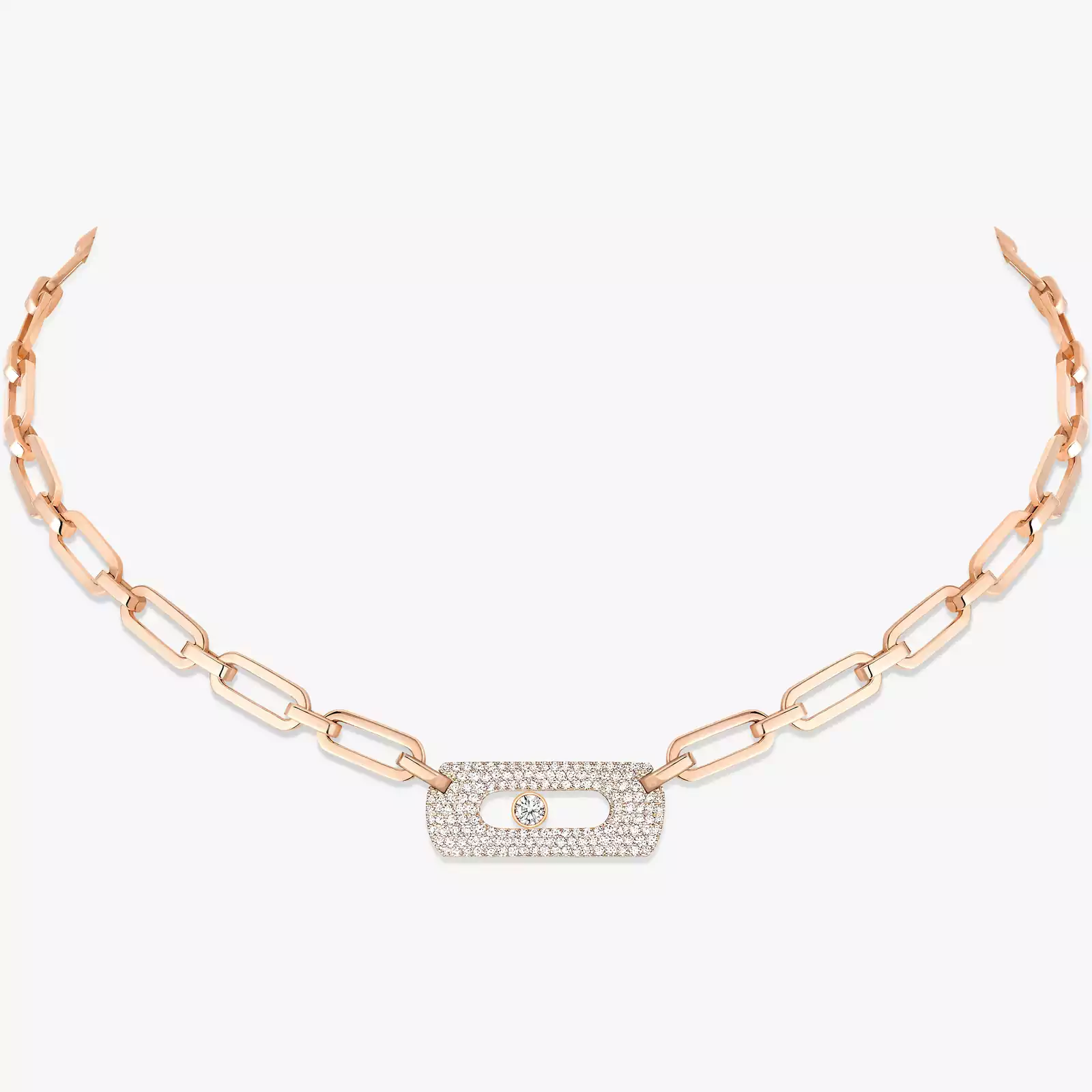 Move Link Halskette Für sie Diamant Kette Weißgold 12095-WG