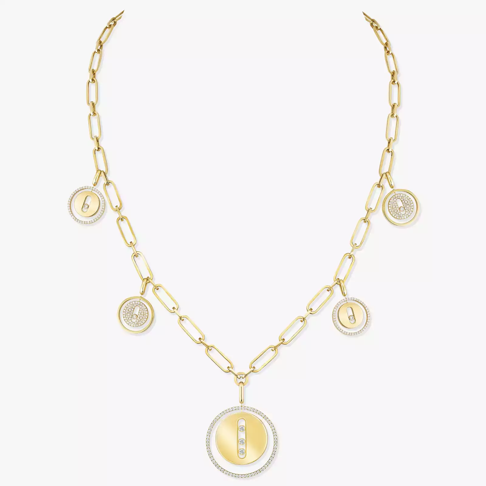 Necklace For Her Yellow Gold Diamond Lucky Move Charms 11728-YG