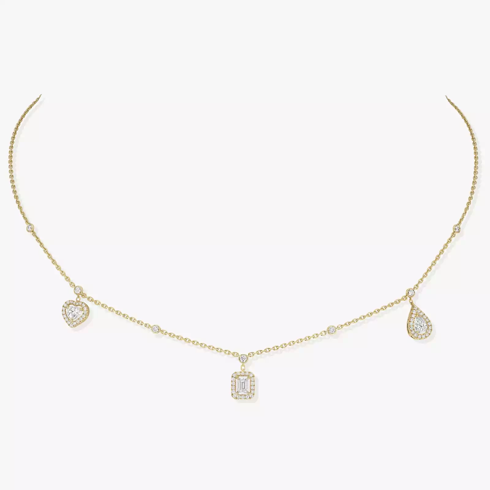 My Twin Trio 3x0,15ct Yellow Gold For Her Diamond Necklace 11945-YG