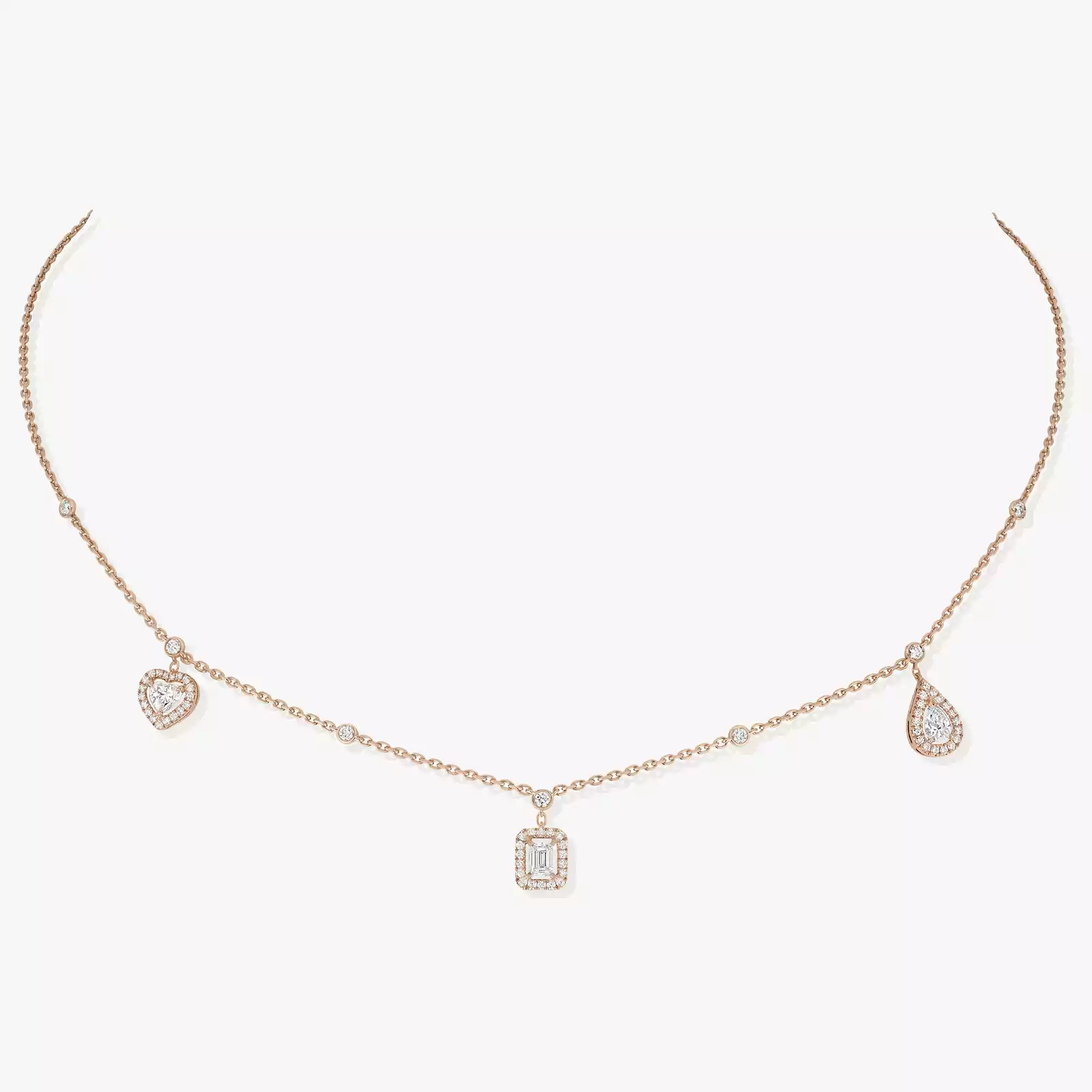 Collier Femme Or Rose Diamant My Twin Trio 3x0,15ct 11945-PG