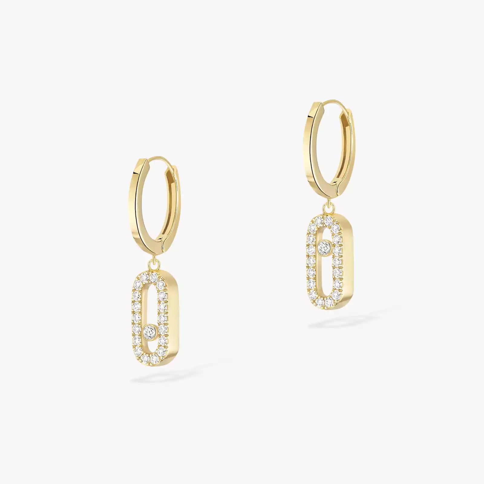 Earrings For Her Yellow Gold Diamond Move Uno Hoop Earrings 12037-YG