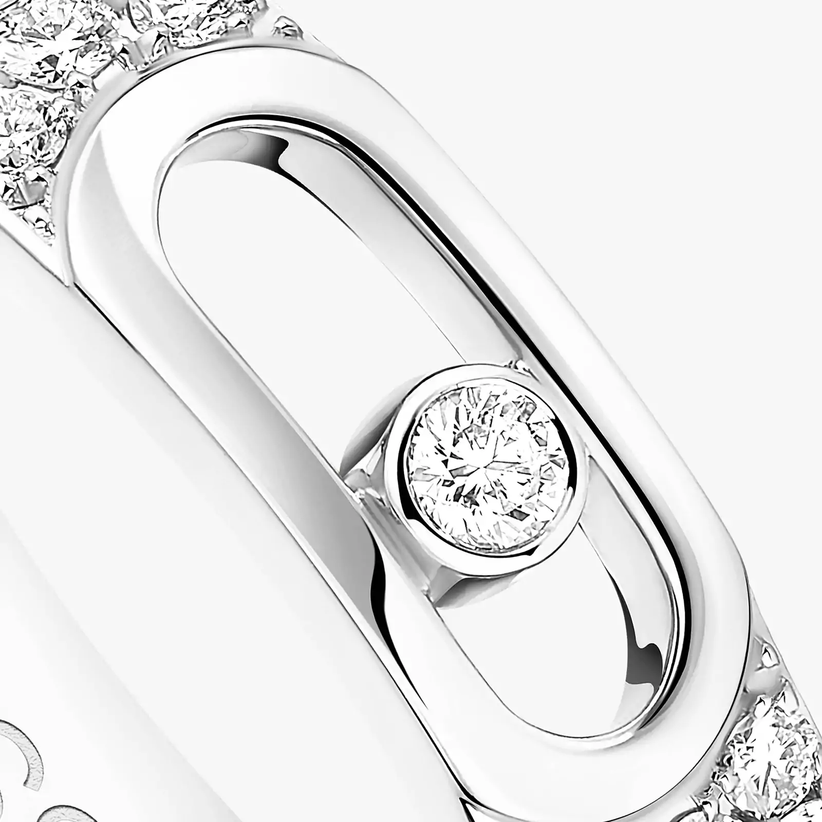 خاتم امرأة ذهب أبيض الماس خاتم الزواج المرصوف Move Joaillerie 13555-WG