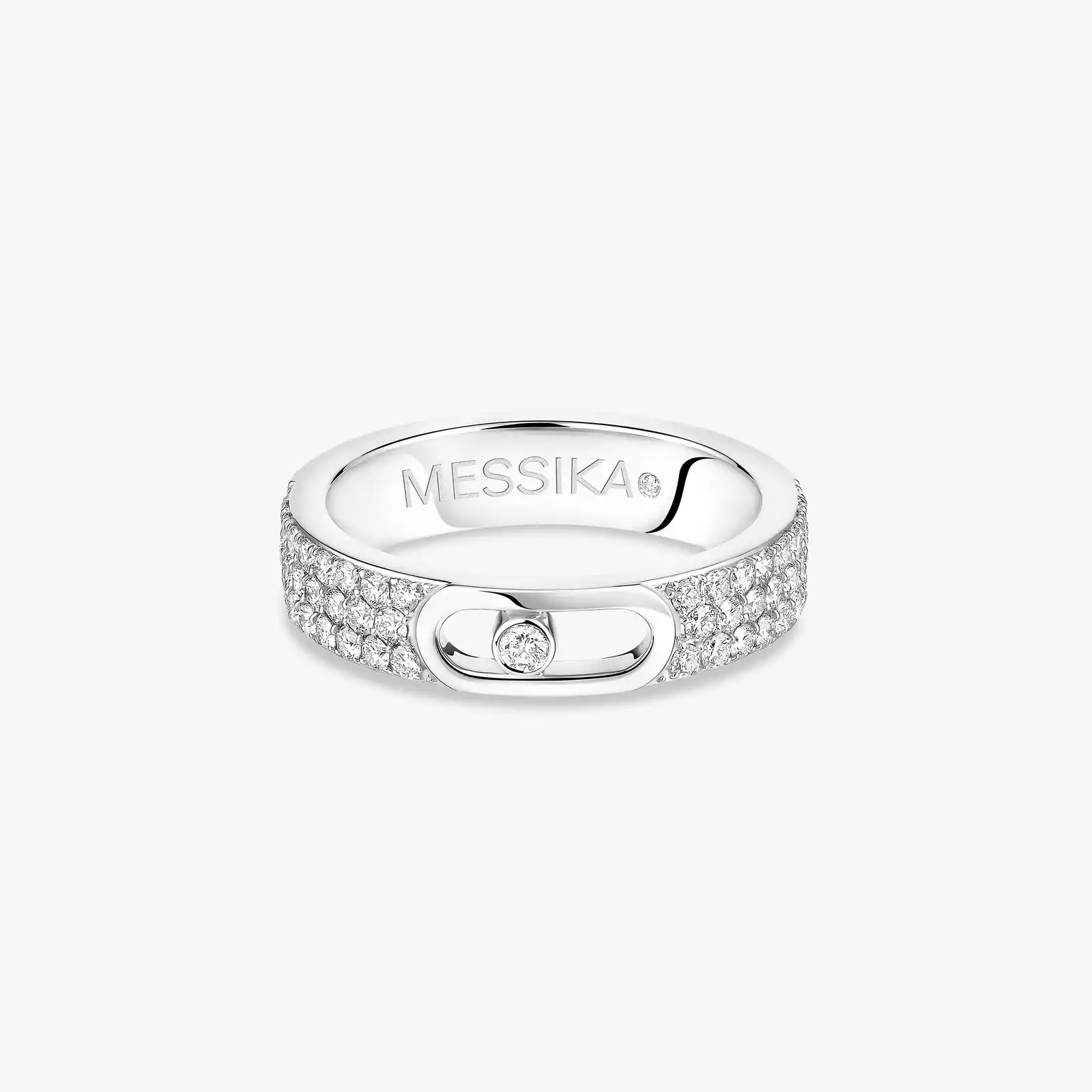 Move Joaillerie Pavé Wedding Ring White Gold For Her Diamond Ring 13555-WG