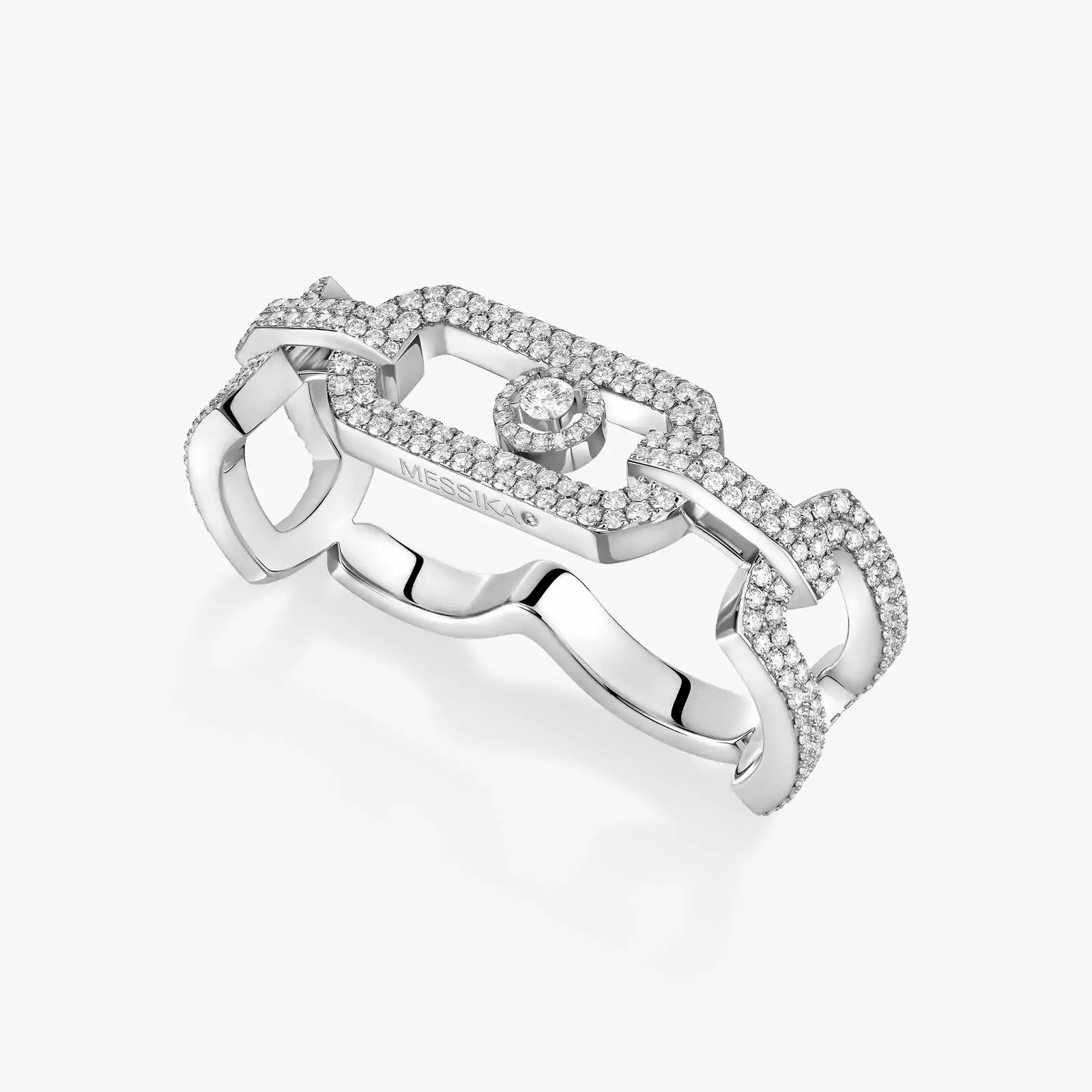 So Move 2 Finger Diamond Pavé Ring White Gold For Her Diamond Ring 13185-WG