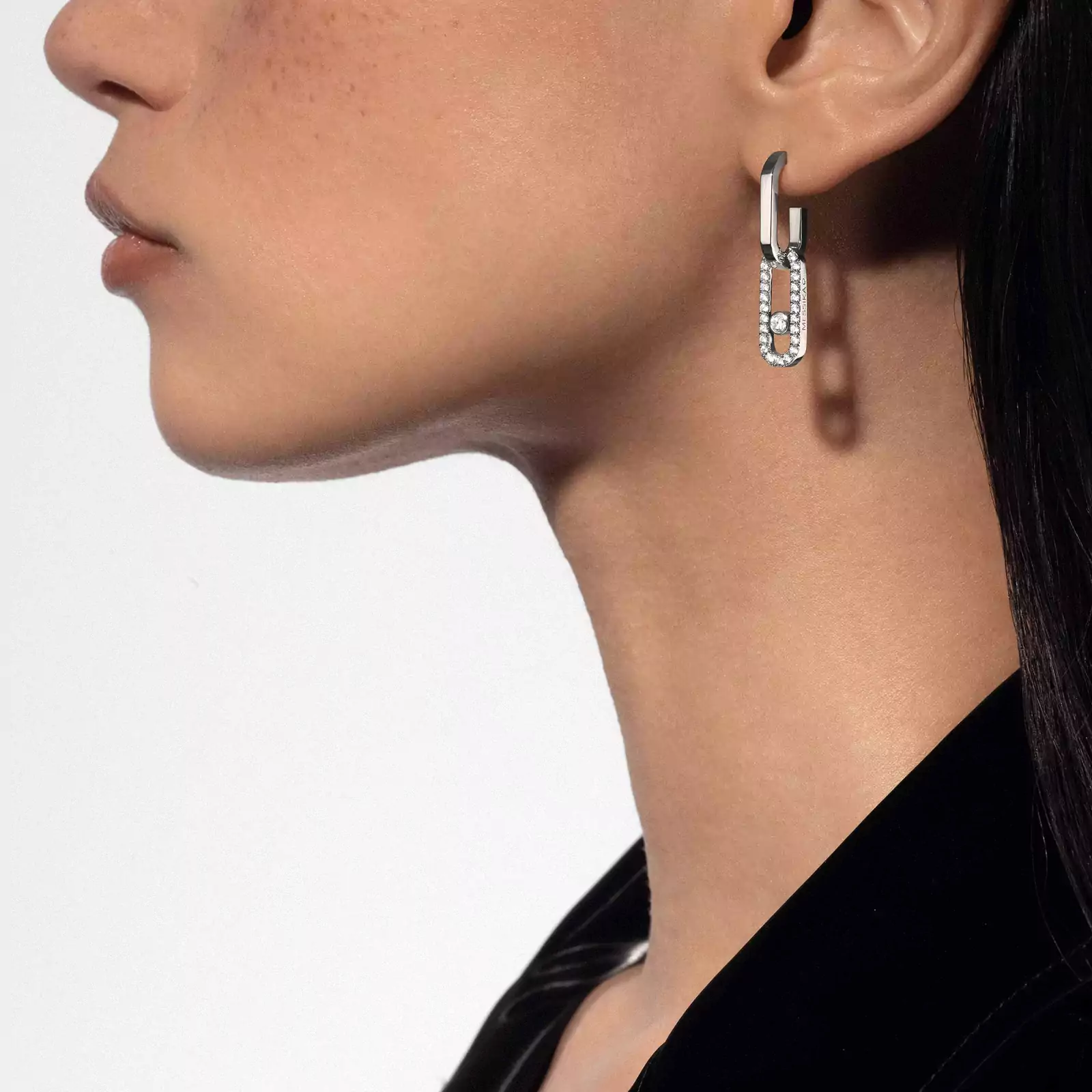 Earrings For Her White Gold Diamond Move Link 12469-WG