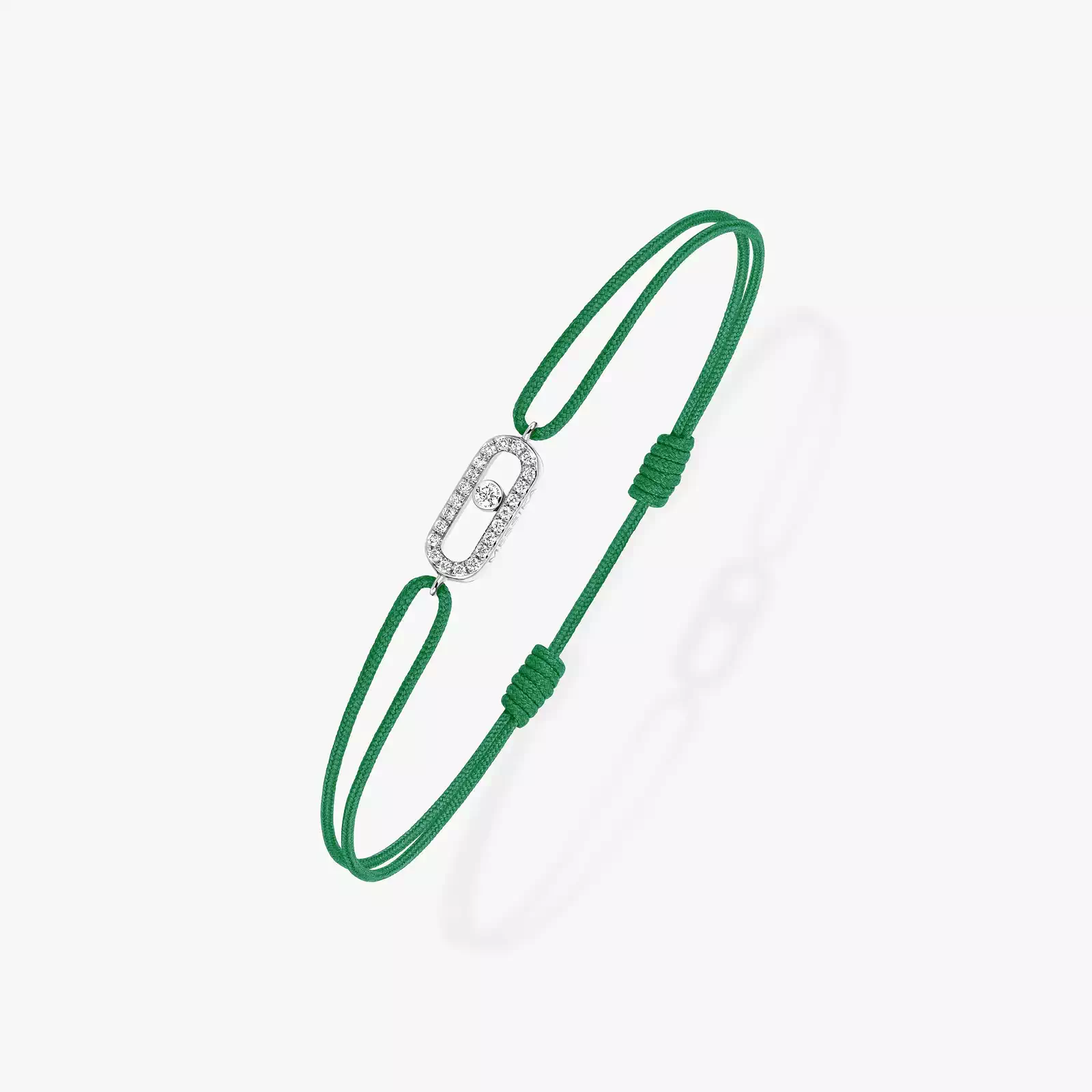 Move Uno Green Cord Bracelet White Gold For Her Diamond Bracelet 13862-WG