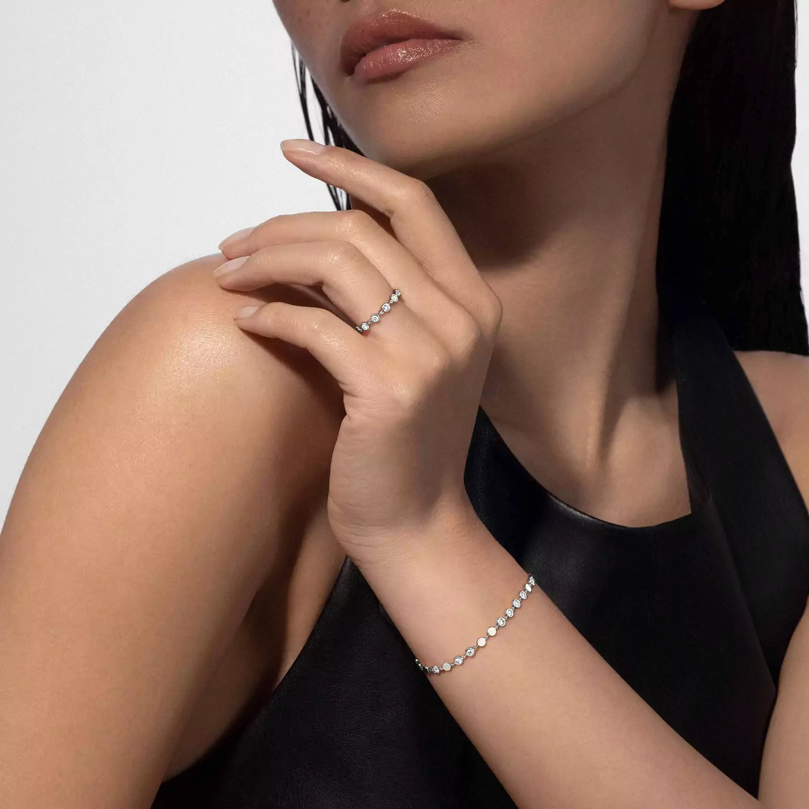 Bracelet Femme Or Blanc Diamant D-Vibes PM 12350-WG