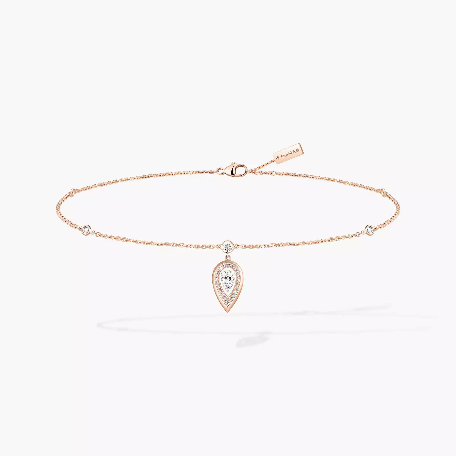 Fiery ankle bracelet Pink Gold For Her Diamond Bracelet 14138-PG