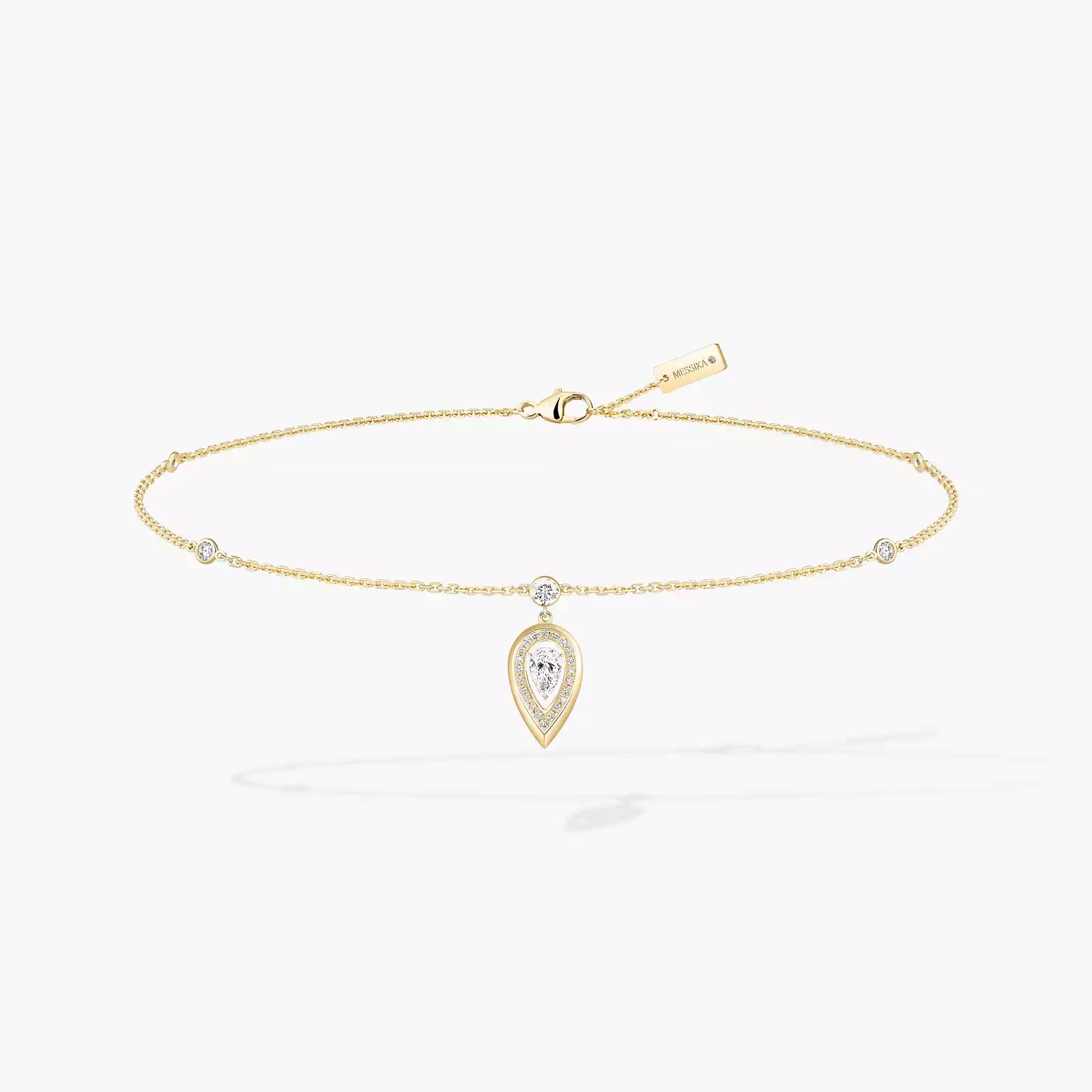 Bracelet For Her Yellow Gold Diamond Fiery ankle bracelet 14138-YG