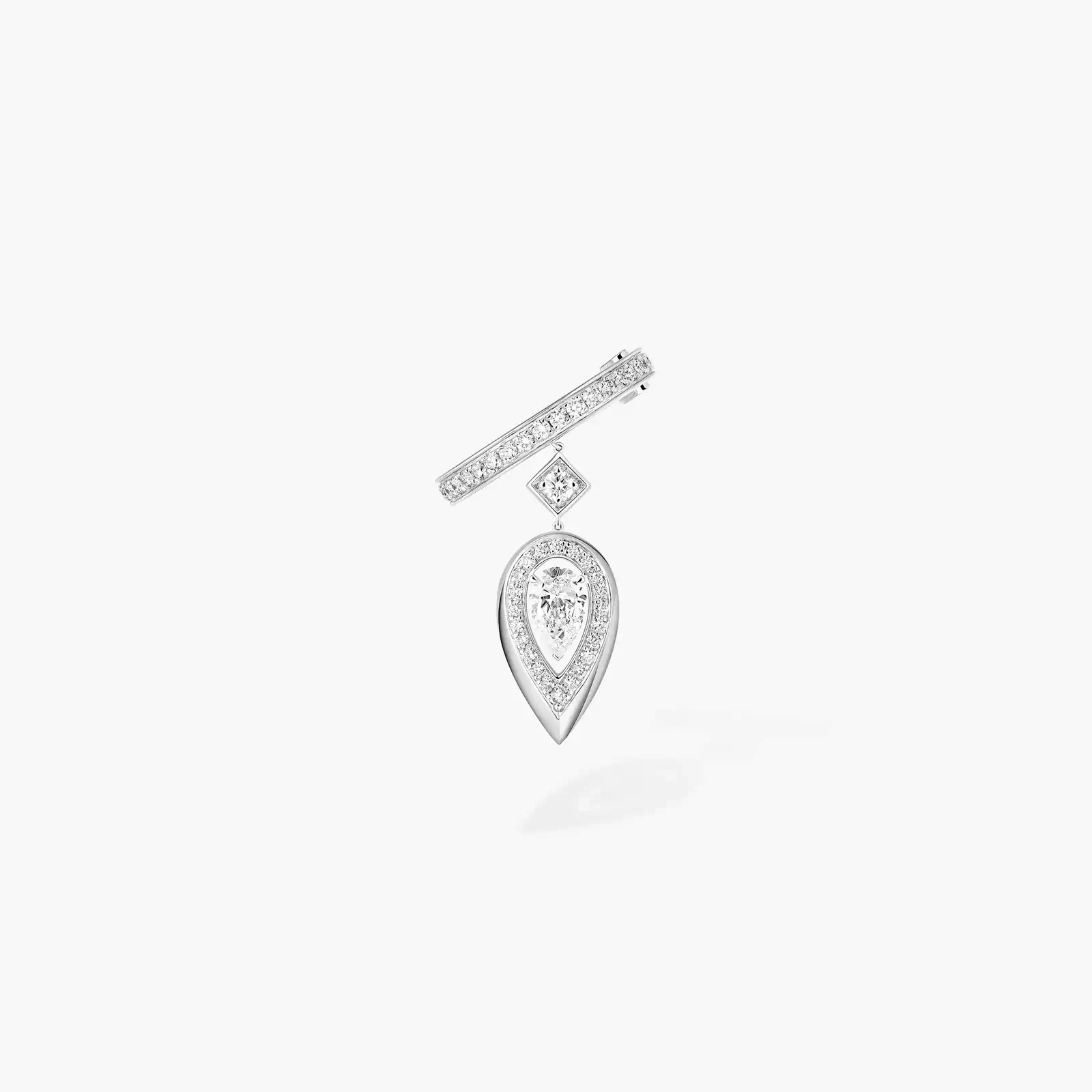 Boucles d'oreilles Femme Or Blanc Diamant Clip Fiery 0,10ct 13172-WG