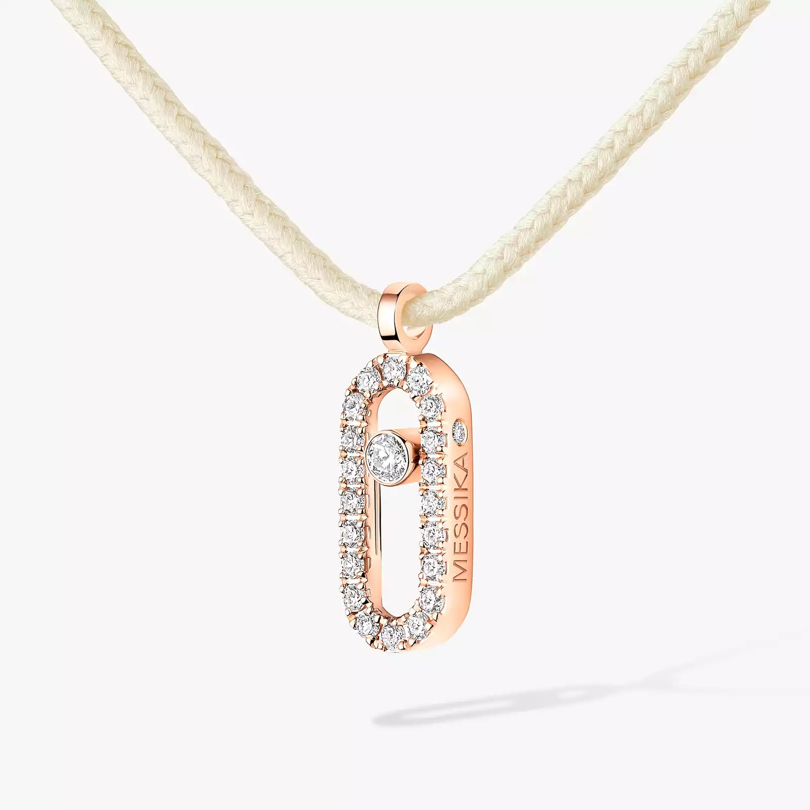 Messika CARE(S) Cream Cord Pavé Necklace Pink Gold For Her Diamond Necklace 14104-PG
