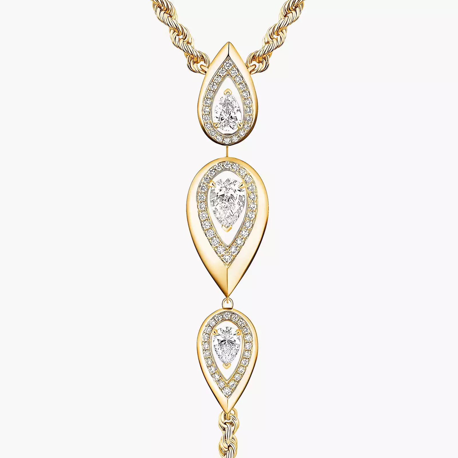 Fiery Tie Necklace Yellow Gold For Her Diamond Necklace 13793-YG