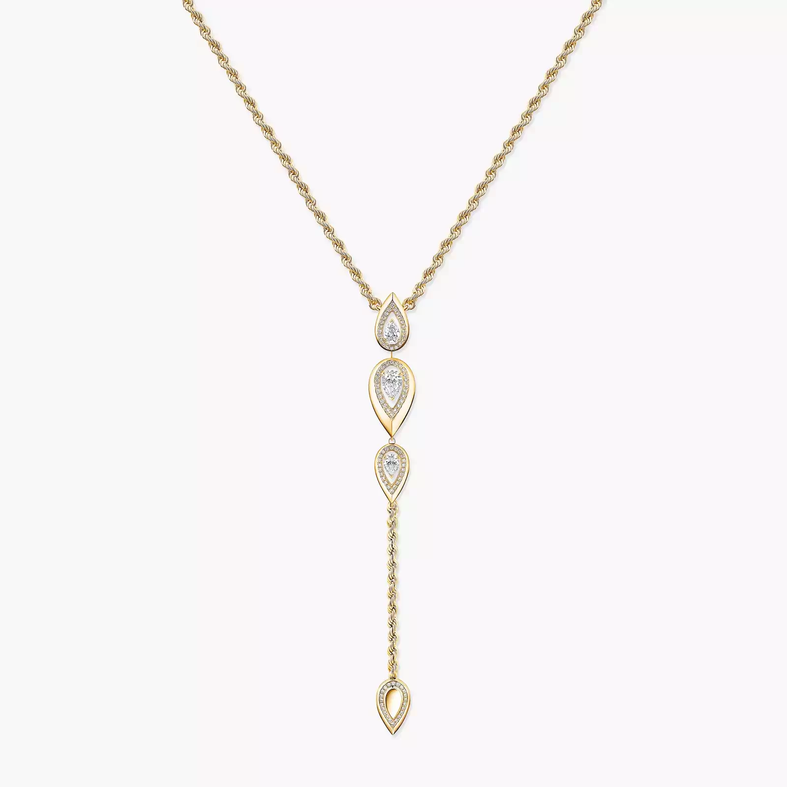 Necklace For Her Yellow Gold Diamond Fiery Tie Necklace 13793-YG