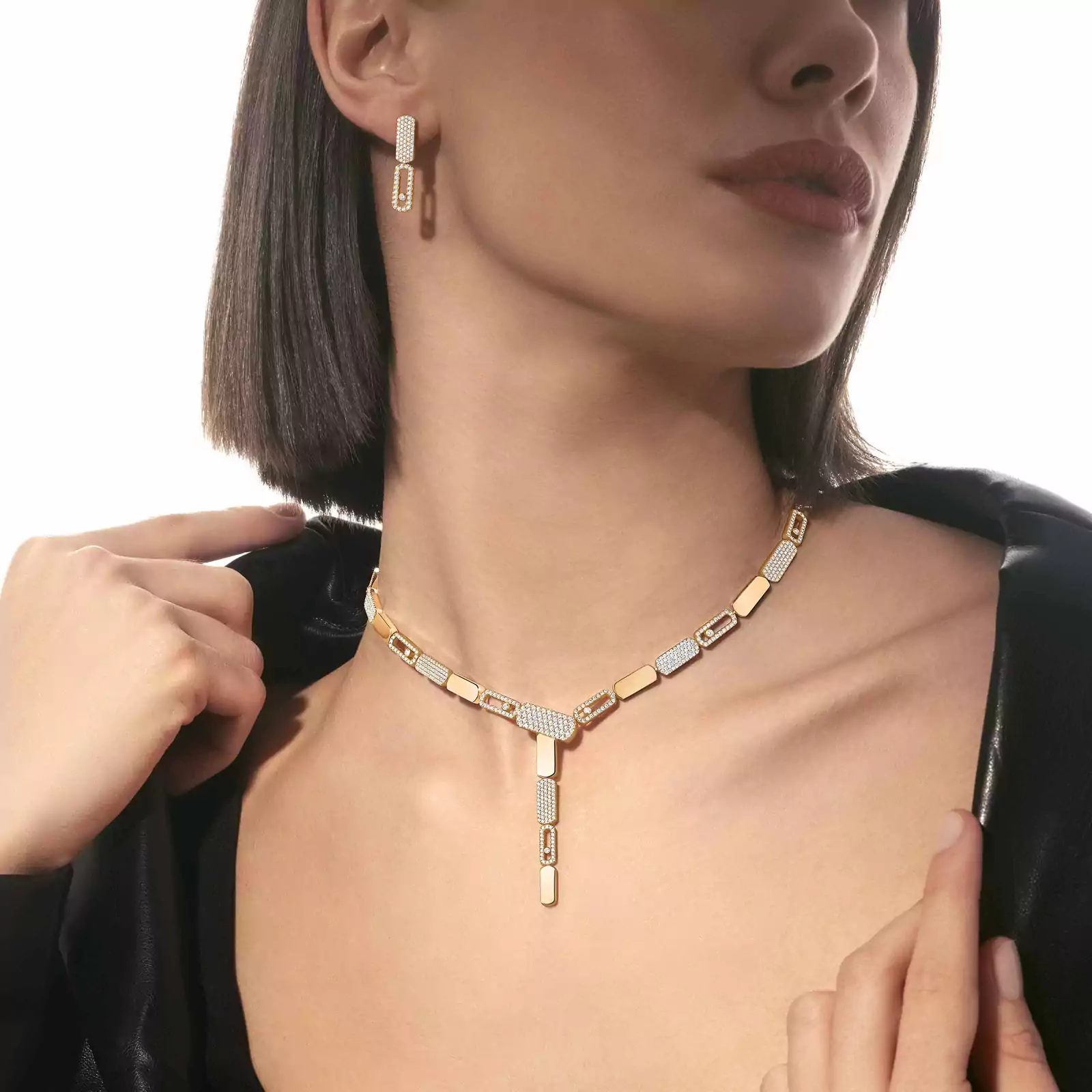 Necklace For Her Pink Gold Diamond Imperial Move SM Tie Necklace 14220-PG