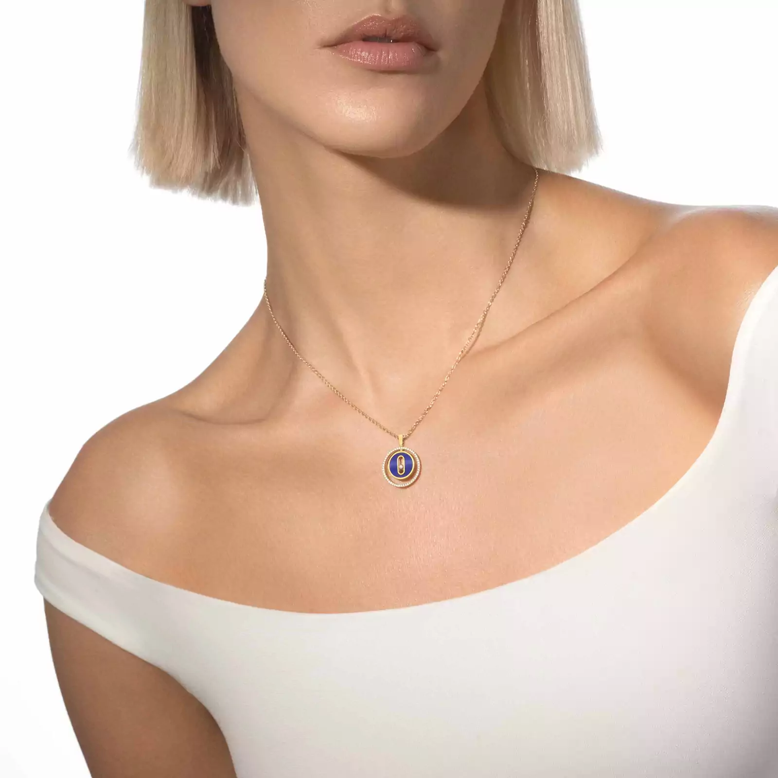 Collier Femme Or Jaune Diamant Collier Lucky Move PM Lapis Lazuli 11978-YG