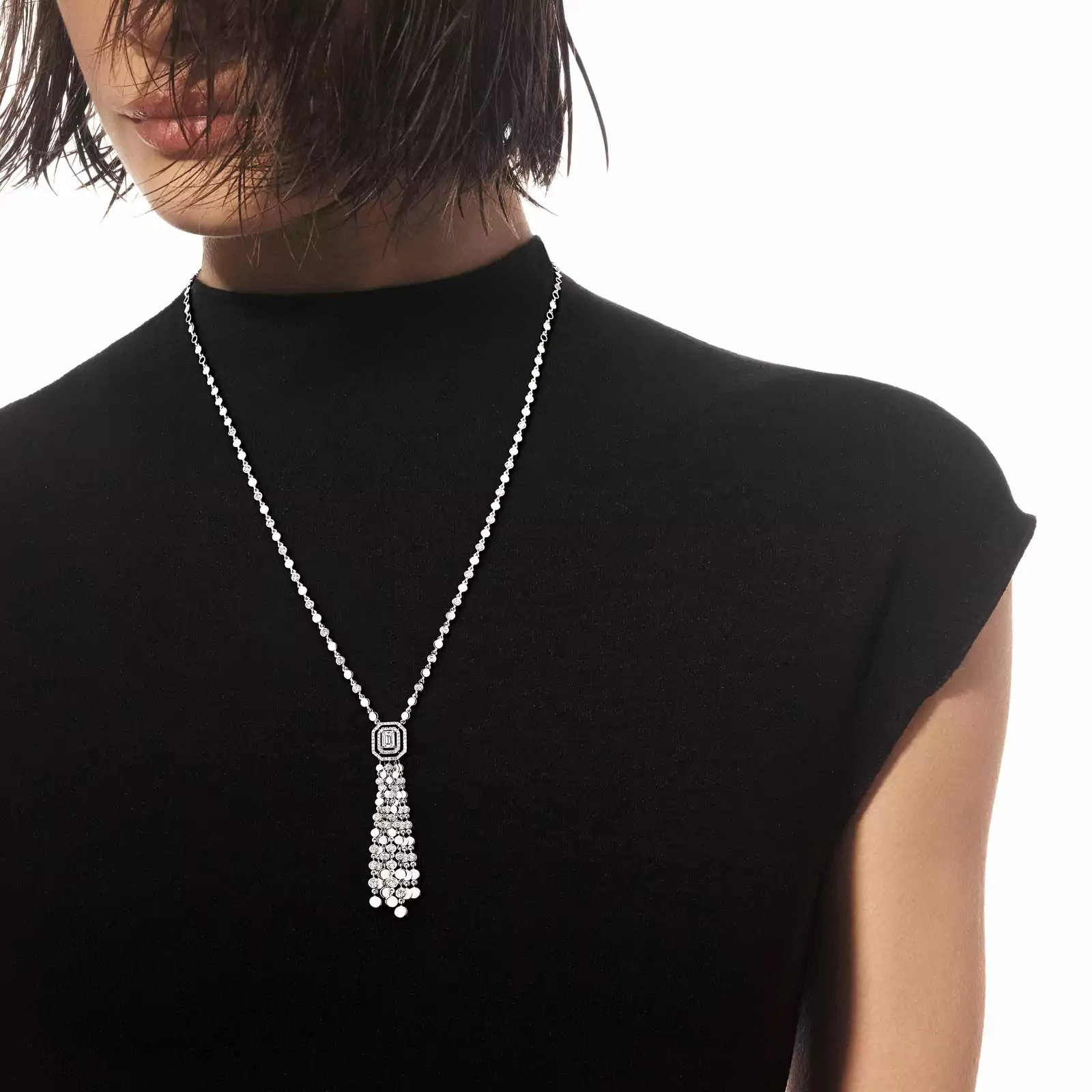 Necklace For Her White Gold Diamond D-Vibes Tassel 13175-WG