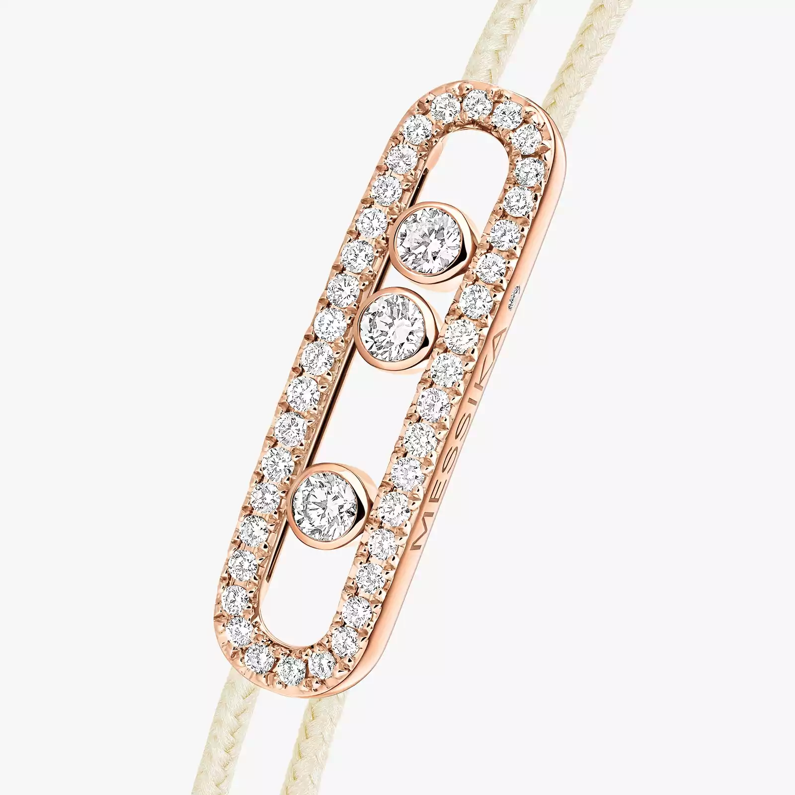 Bracelet Femme Or Rose Diamant Cordon Messika CARE(S) Crème Pavé 14101-PG