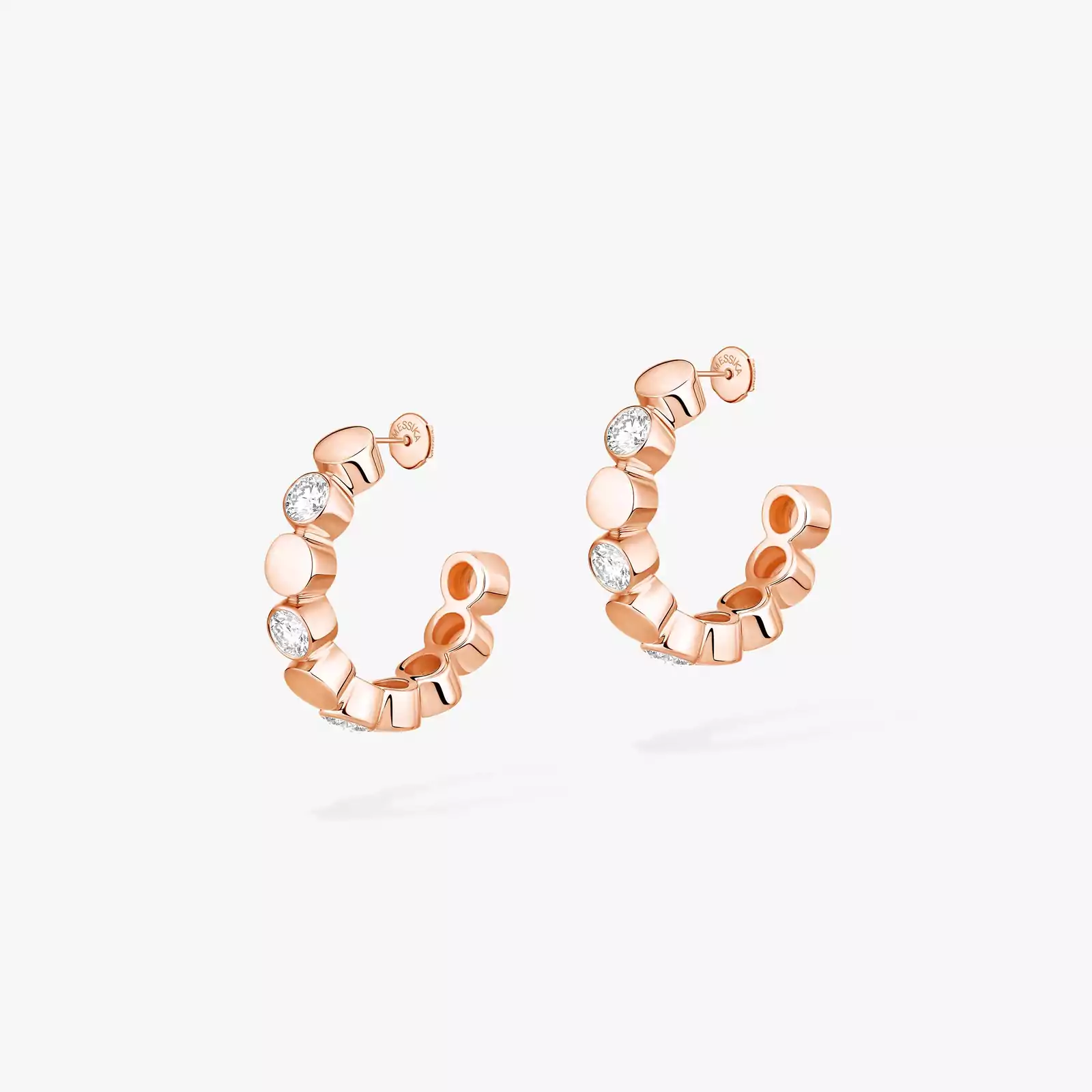 D-Vibes Mini Hoop Earrings Pink Gold For Her Diamond Earrings 13450-PG