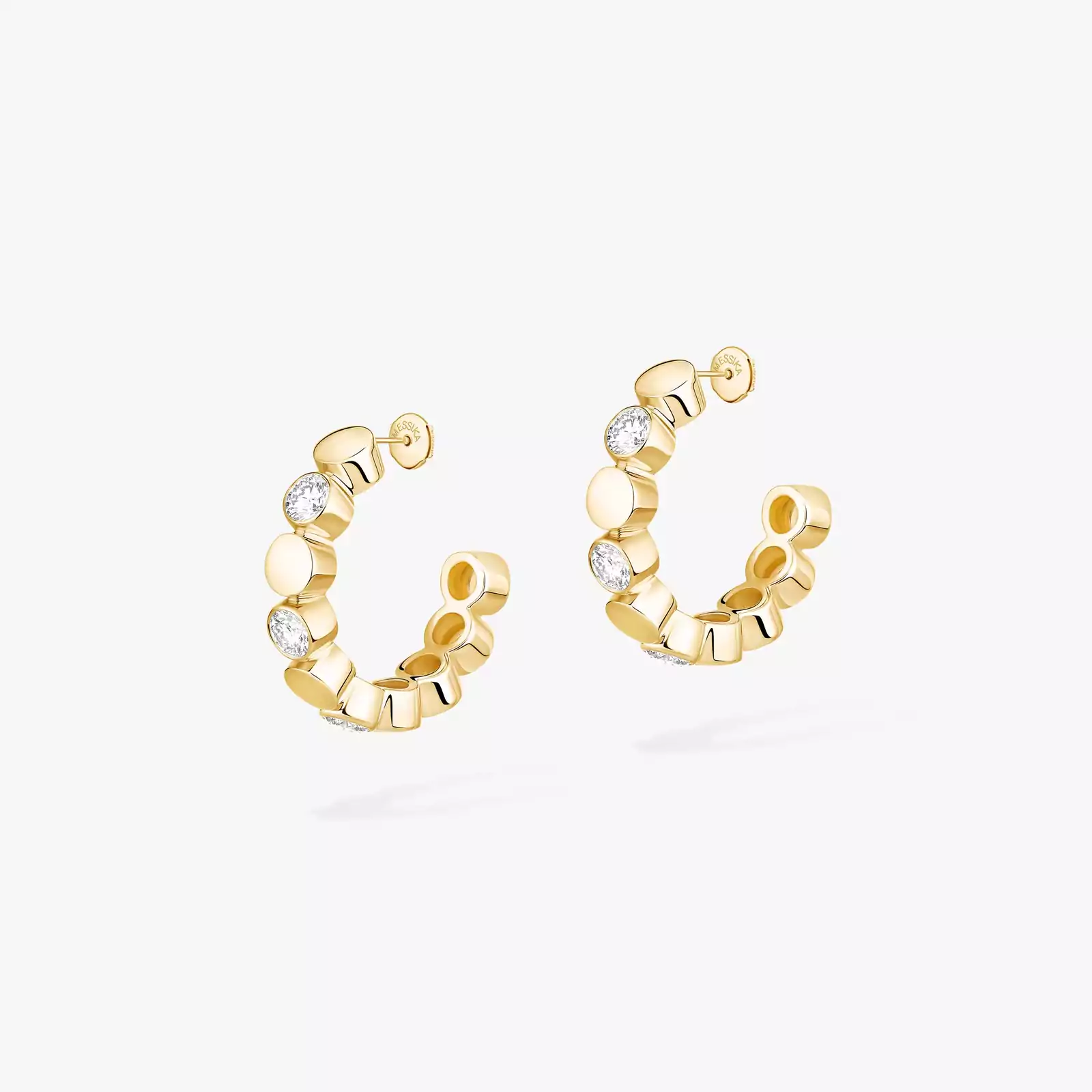 Earrings For Her Yellow Gold Diamond D-Vibes Mini Hoop Earrings 13450-YG