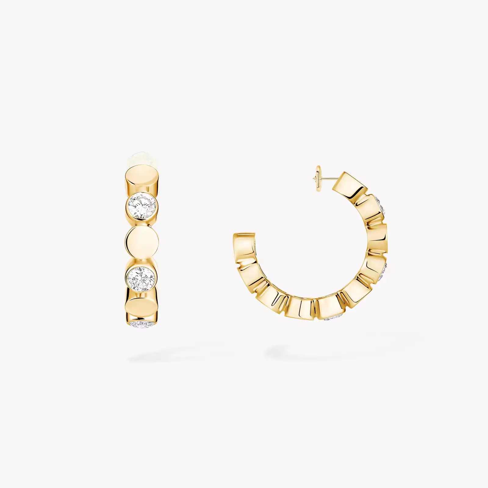 D-Vibes Mini Hoop Earrings Yellow Gold For Her Diamond Earrings 13450-YG