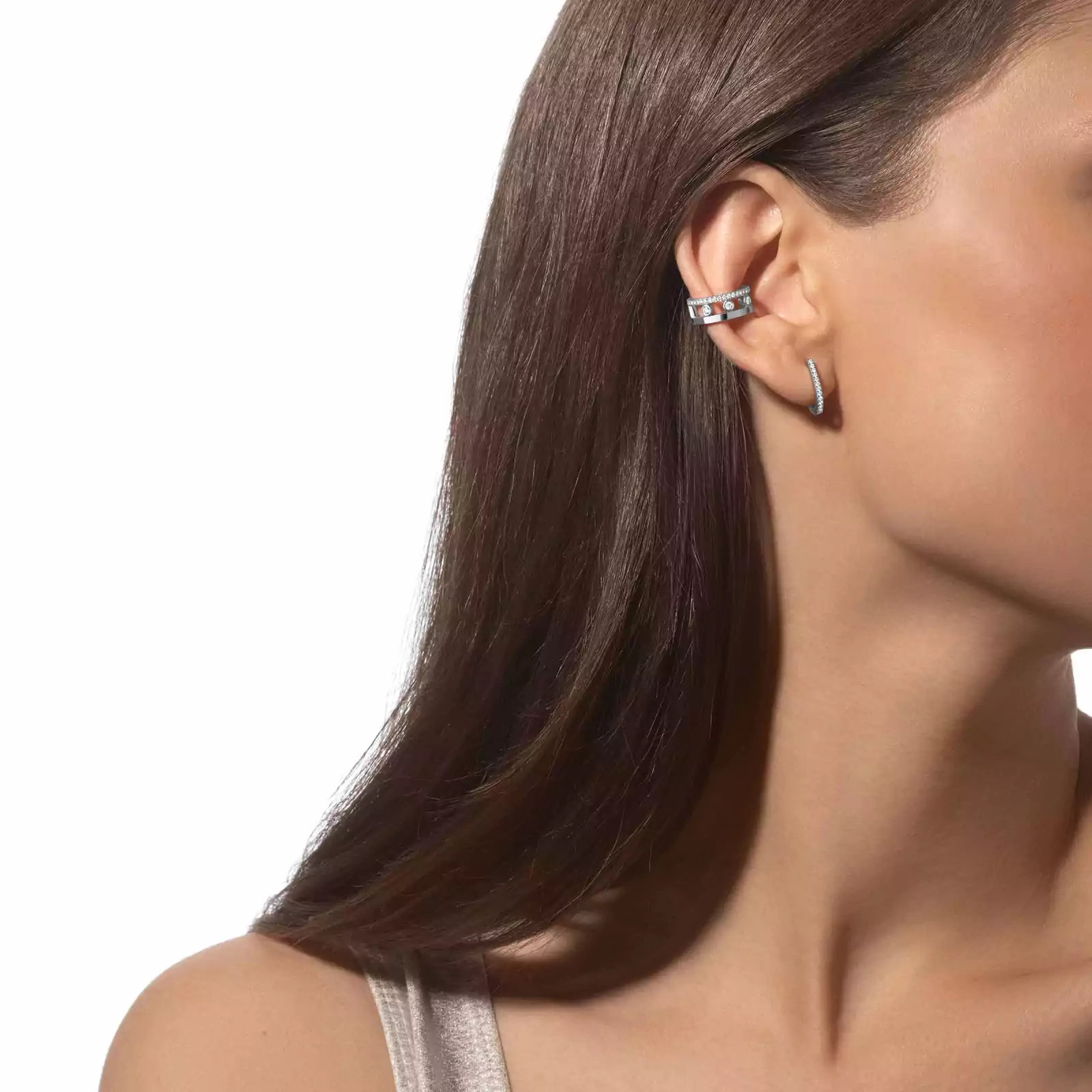 Move Romane Earring clip  White Gold For Her Diamond Earrings 10120-WG