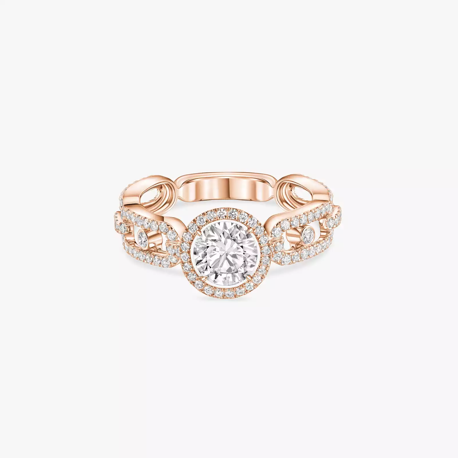 Move Link Solitaire 0.70ct Pink Gold For Her Diamond Ring 13749-PG