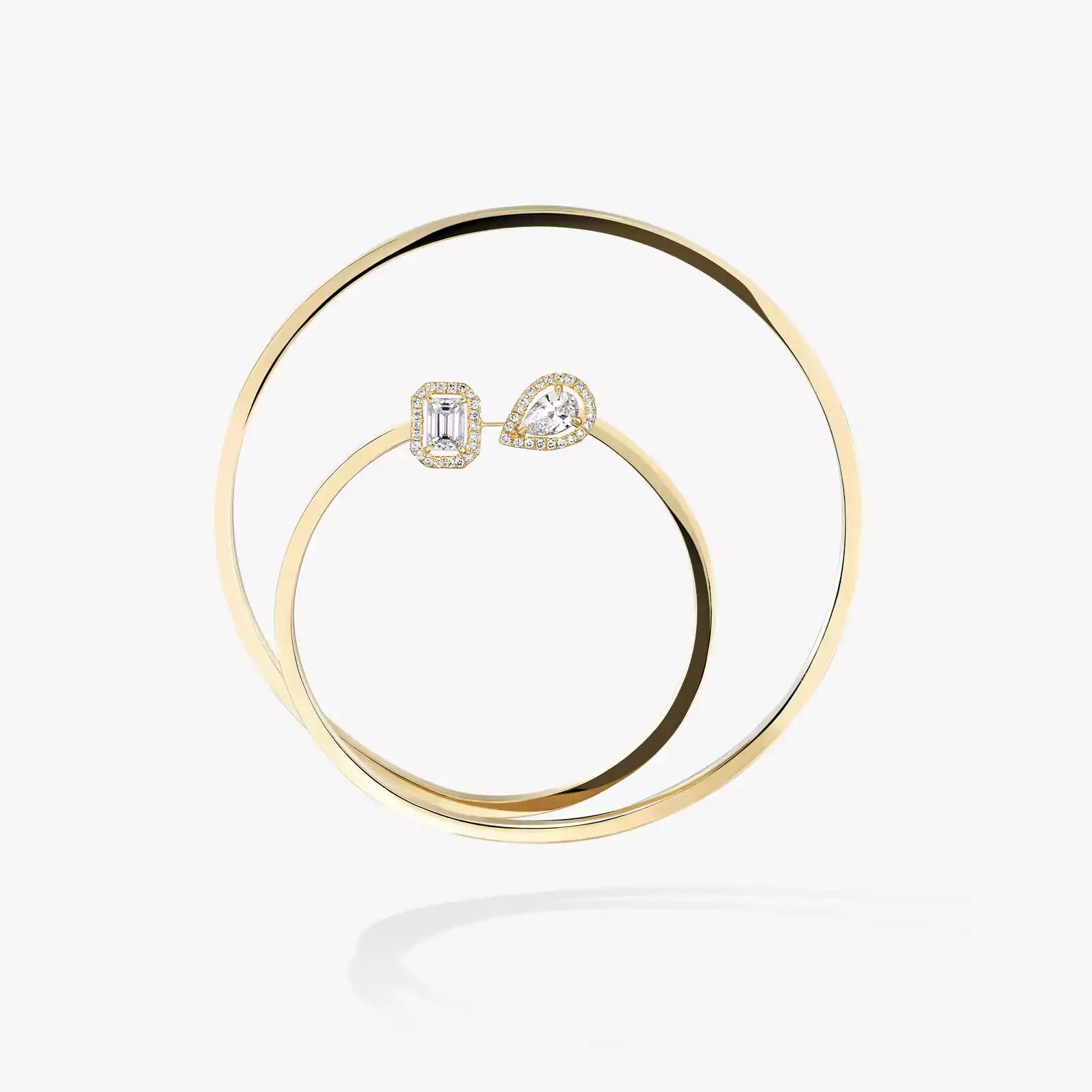 My Twin Mono Hoop 2x0.10ct Yellow Gold For Her Diamond Earrings 07445-YG