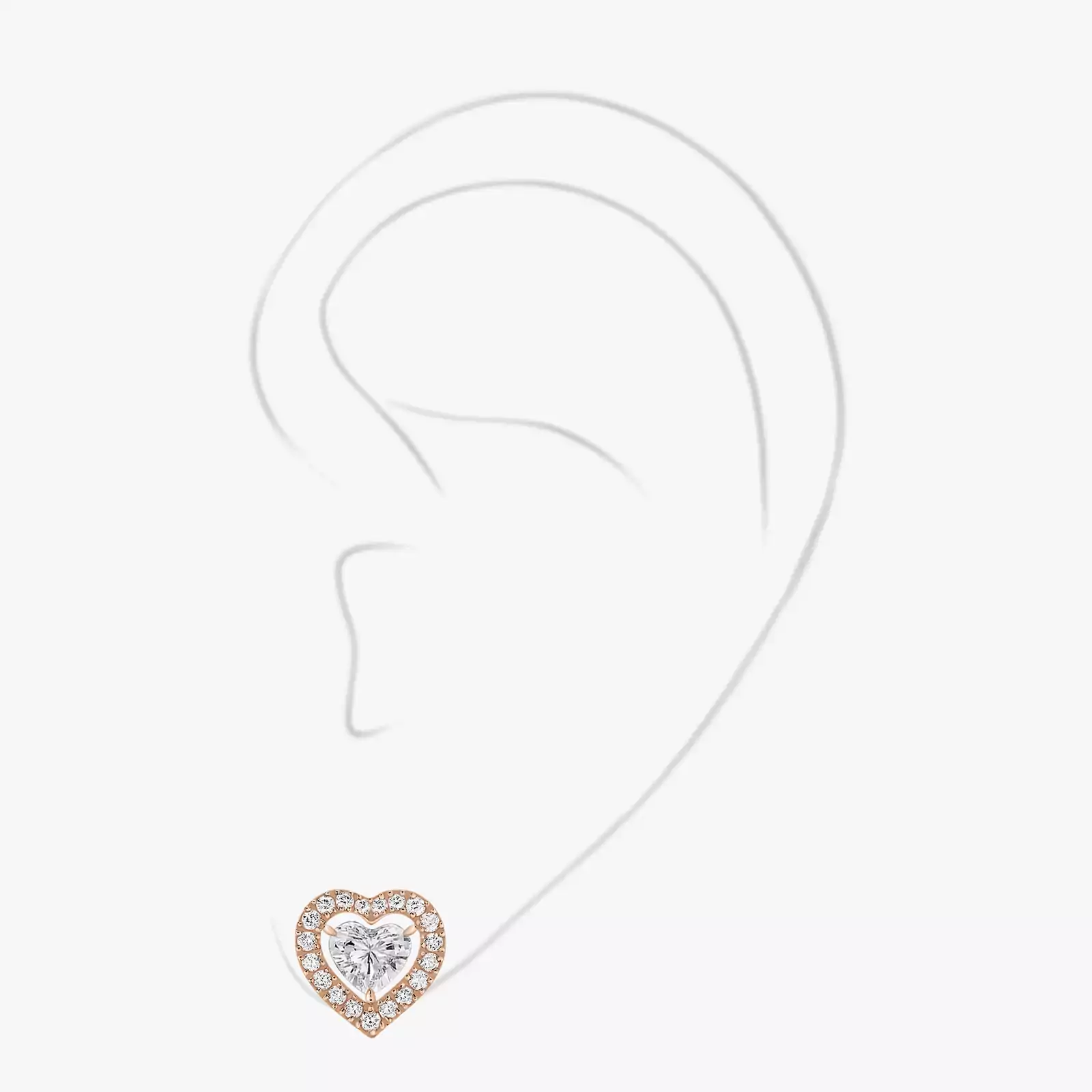 Earrings For Her Pink Gold Diamond Joy cœur 0.15-carat stud earring 11562-PG