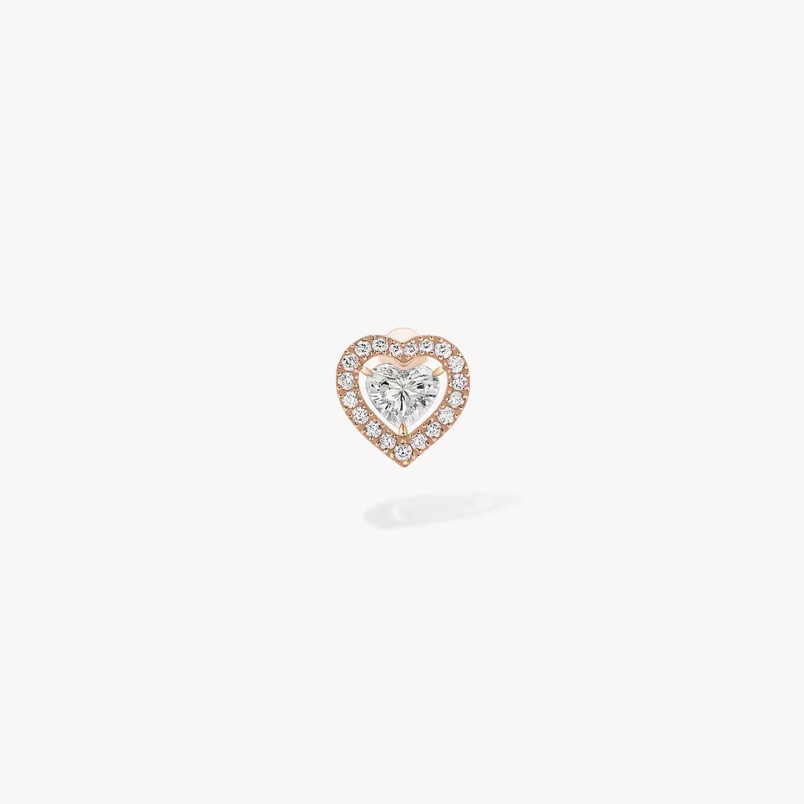 Boucles d'oreilles Femme Or Rose Diamant Puce d'Oreille Joy cœur 0,15ct 11562-PG