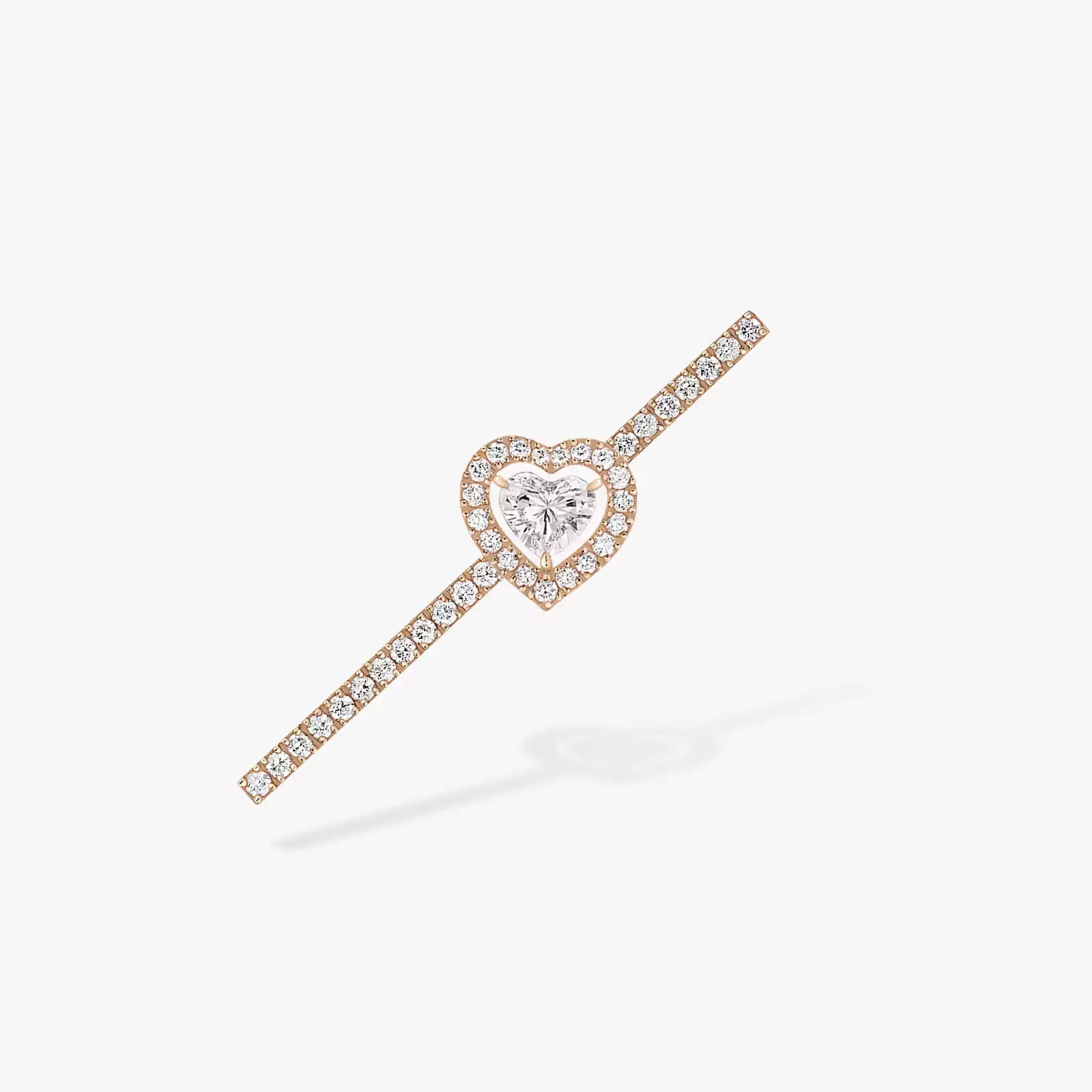 Pendiente Mujer Oro rosa Diamante Pendiente individual con diamante de corazón de 0,15 ct y pavé Joy   11433-PG